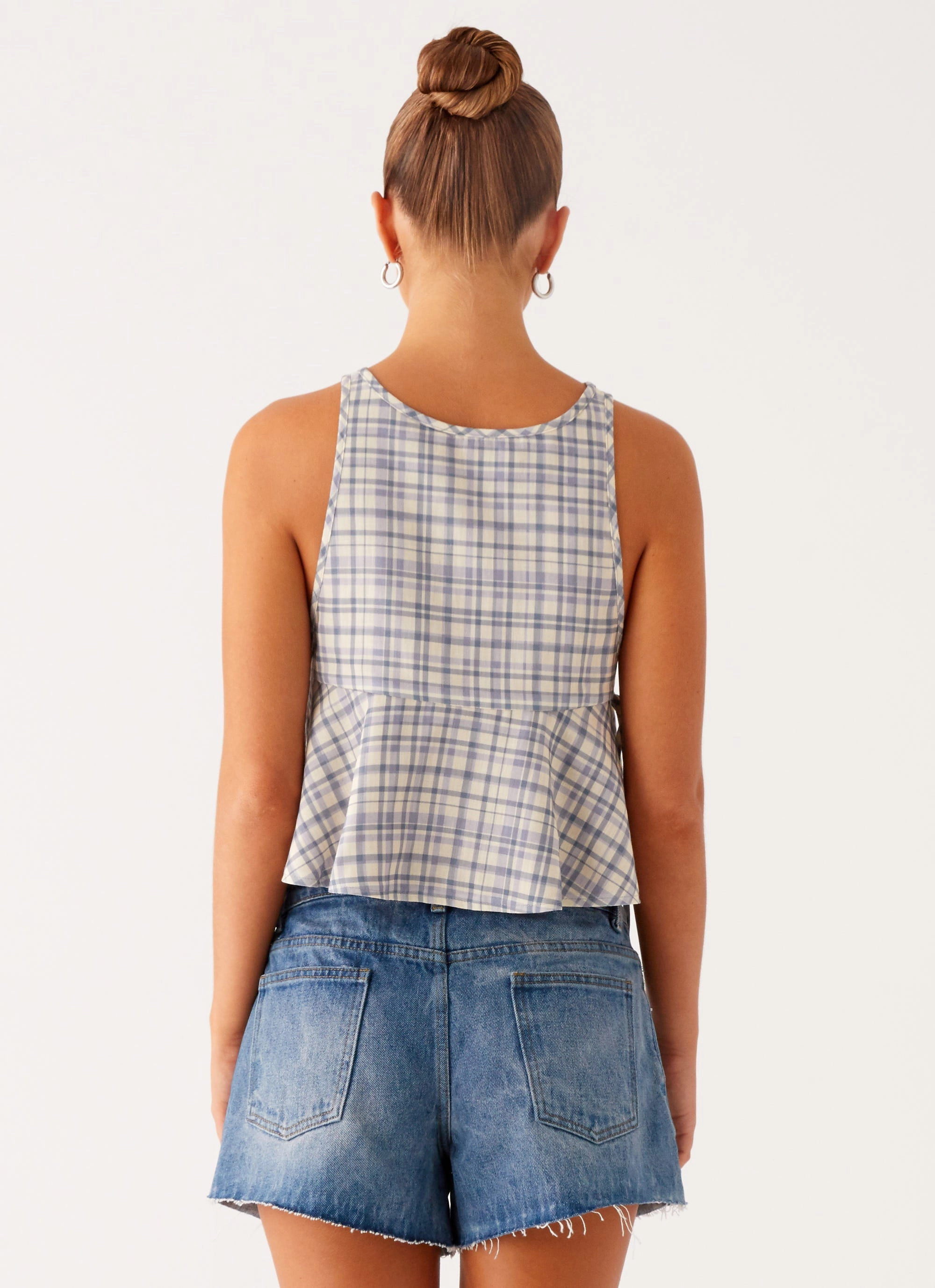 Eco Friendly Material Casual Pullover Osborne Halter Top - Check