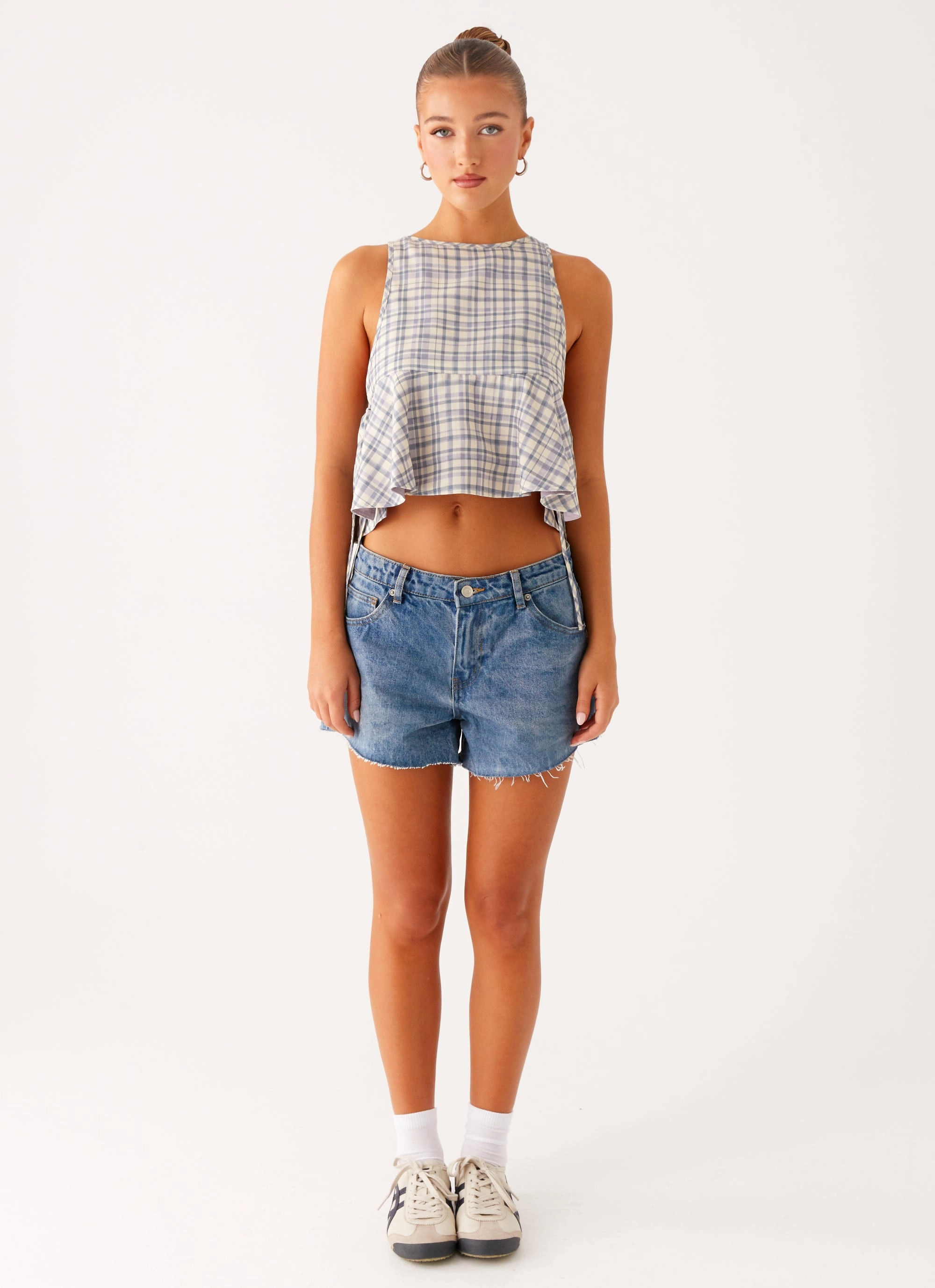 Osborne Halter Top - Check Abrasion Resistant Fabric