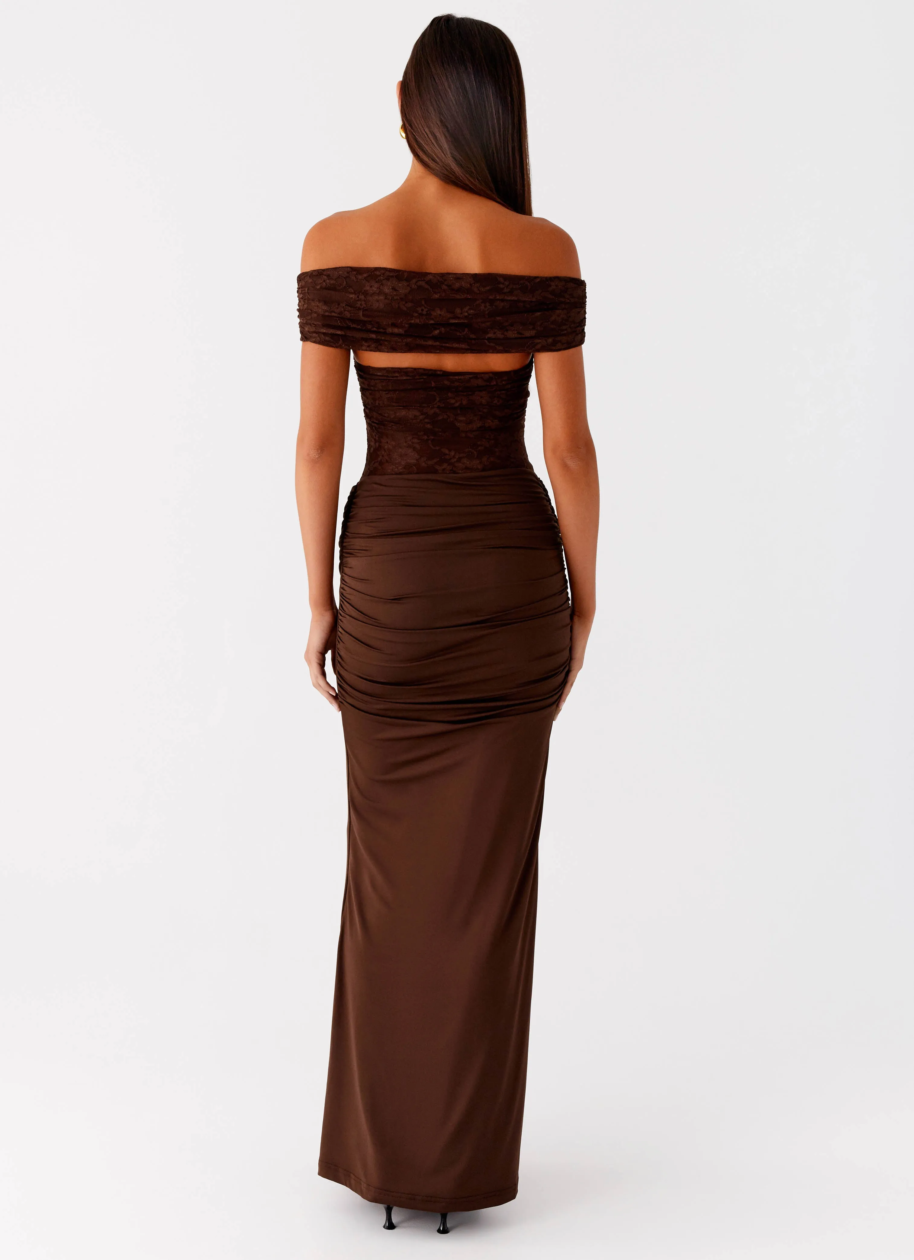 Chic Silhouette Either Way Maxi Dress - Chocolate