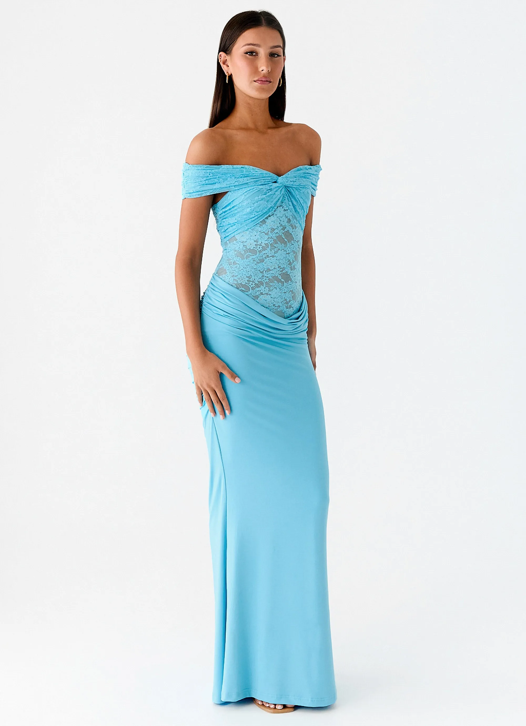 Either Way Maxi Dress - Turquoise Blue Charming Style Care-Instructions-Included