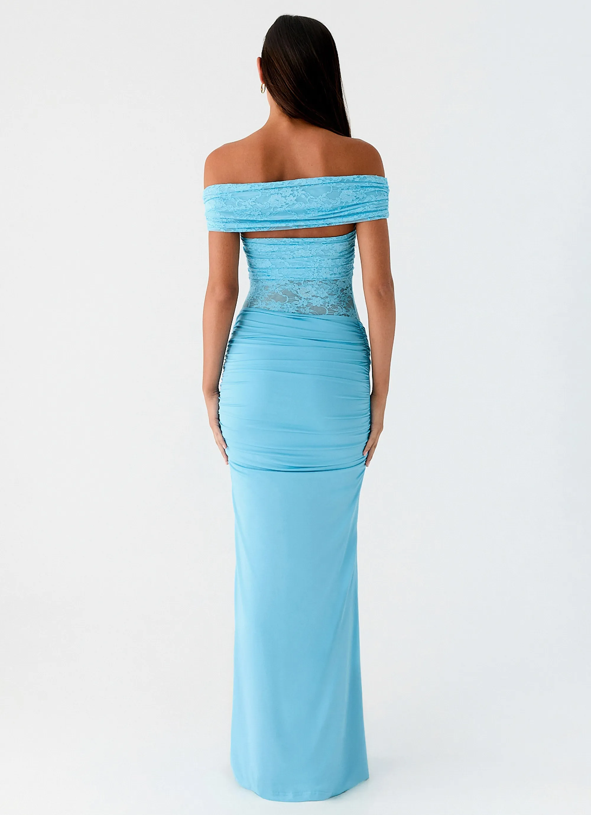 Light Fit Soft and Stylish Either Way Maxi Dress - Turquoise Blue