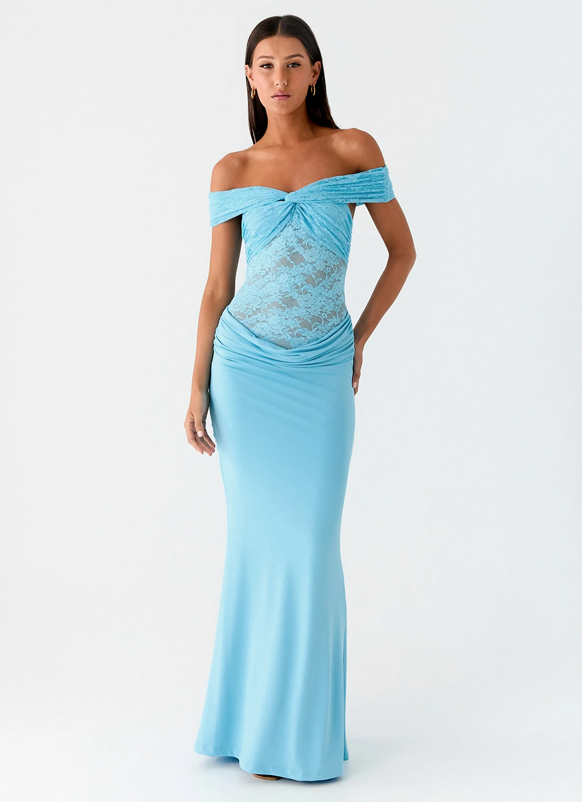 Work Mood Office Cool Either Way Maxi Dress - Turquoise Blue