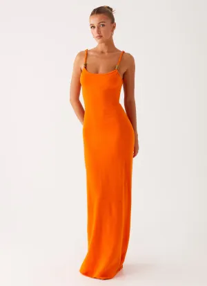Sharp Finish Elaina Knit Maxi Dress - Orange
