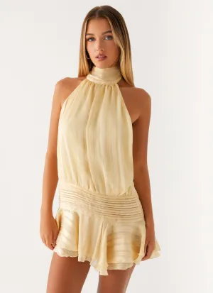 Willow Chiffon Mini Dress - Yellow Mood Focused