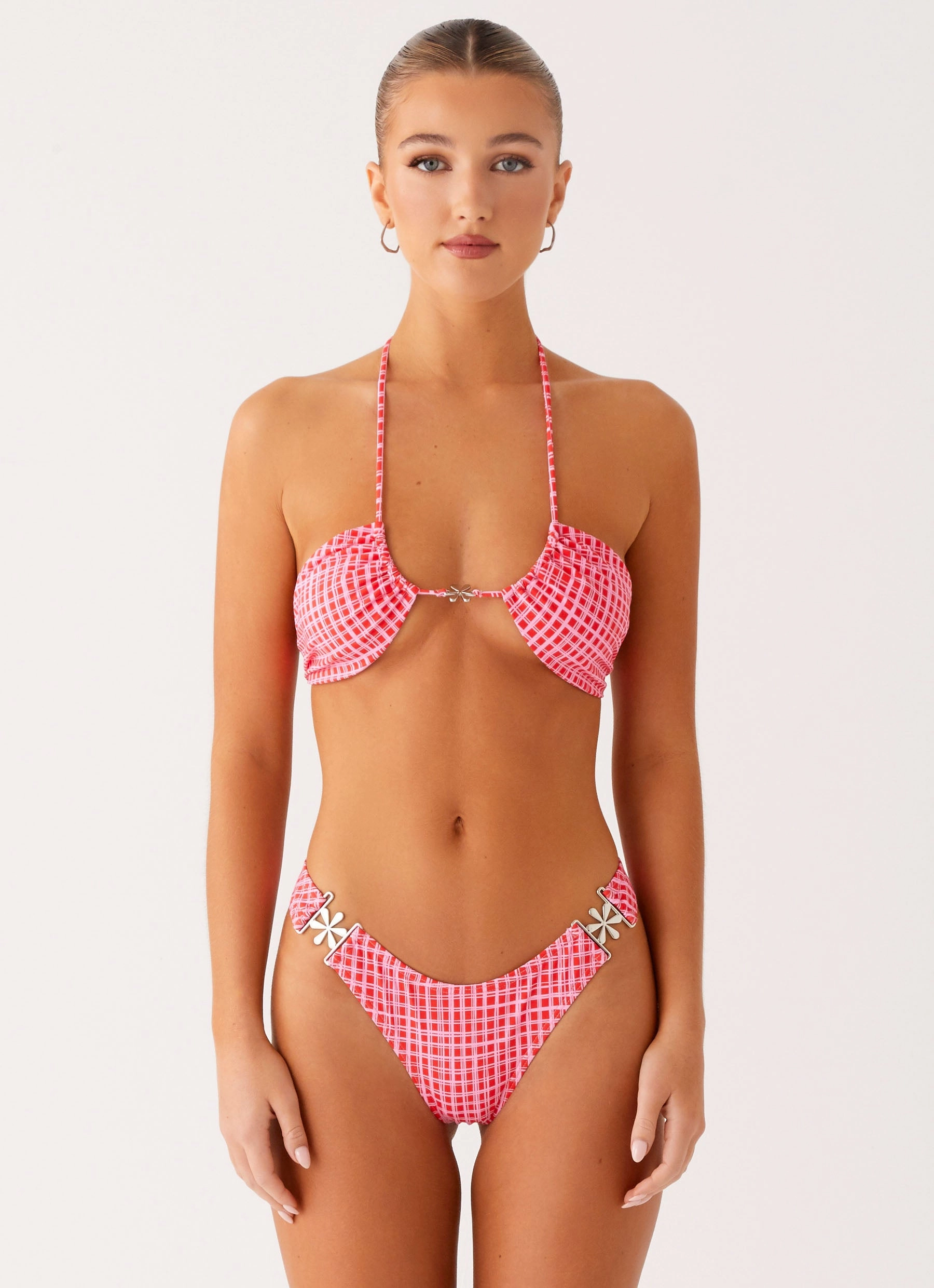 Anti-fungal Saint Lucia Bikini Bottoms - Pink Check
