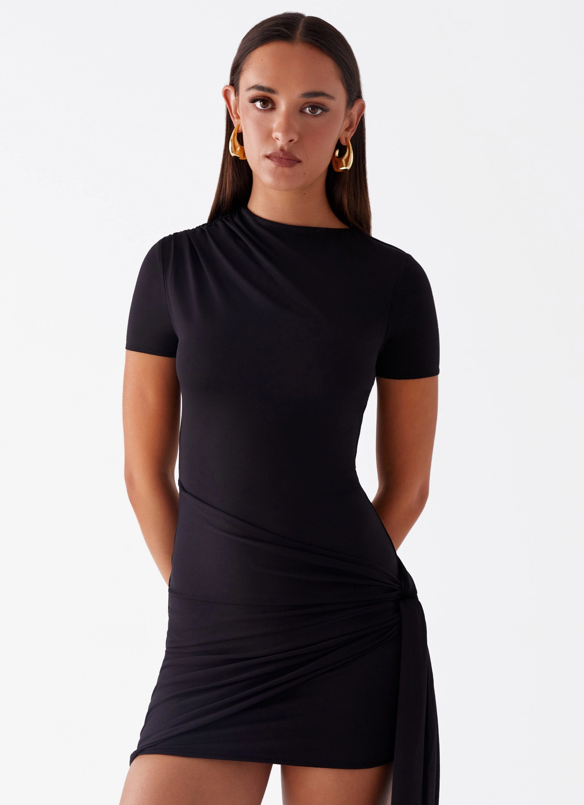 Anisa Mini Dress - Black Workwear Comfort