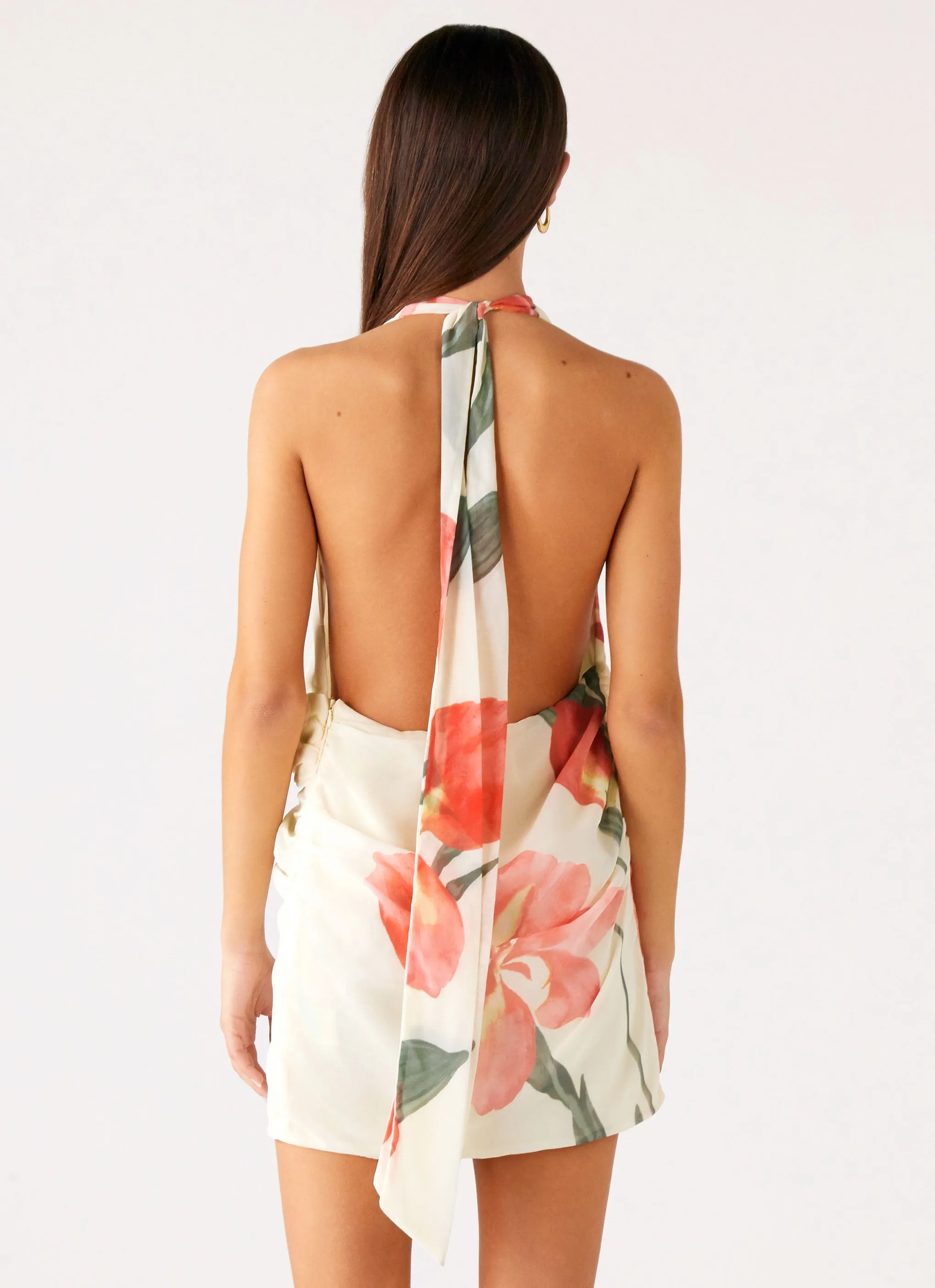 City-Style Eleanora Plunge Mini Dress - Siena Floral
