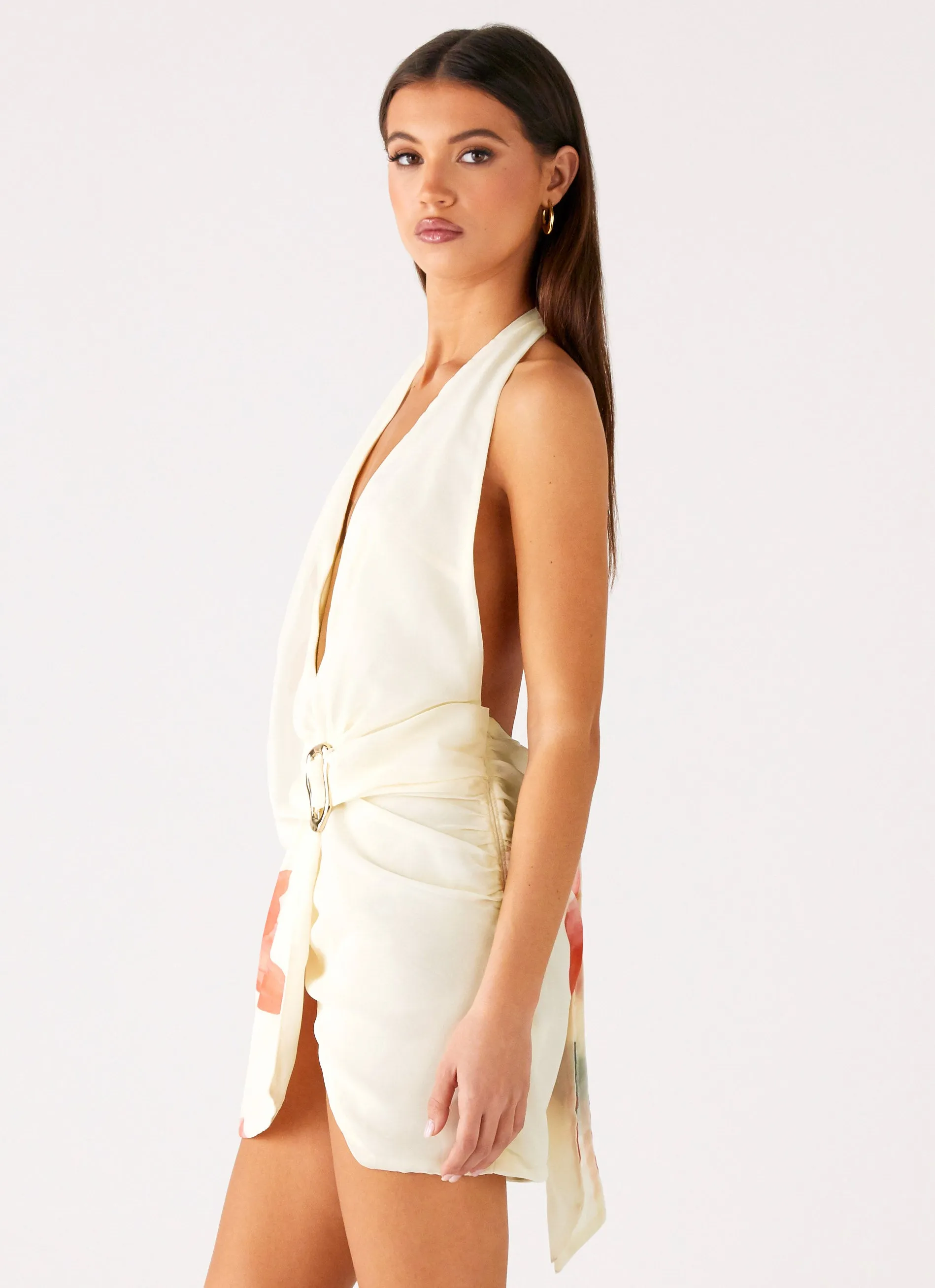 Seasonal Comfort Cozy Flex Eleanora Plunge Mini Dress - Siena Floral