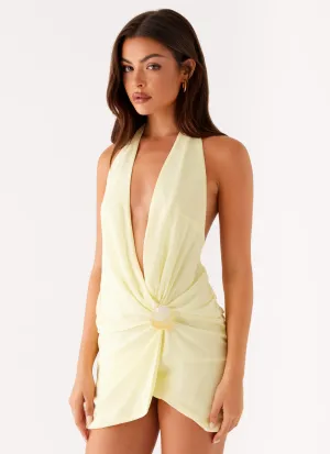 Active Outfit Plus Fit Eleanora Plunge Mini Dress - Yellow