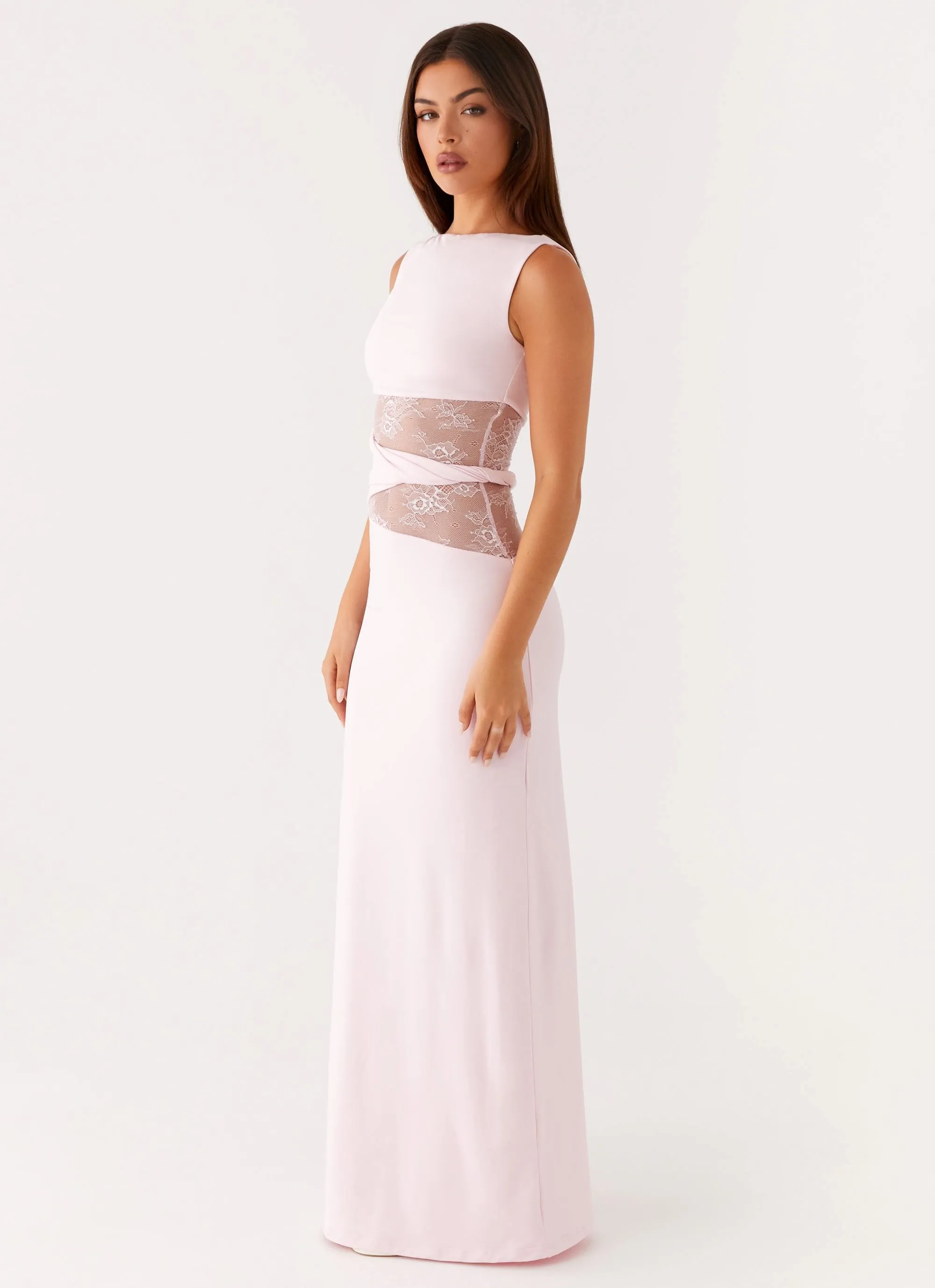 Work or Casual Comfy Detail Karma Maxi Dress - Pink