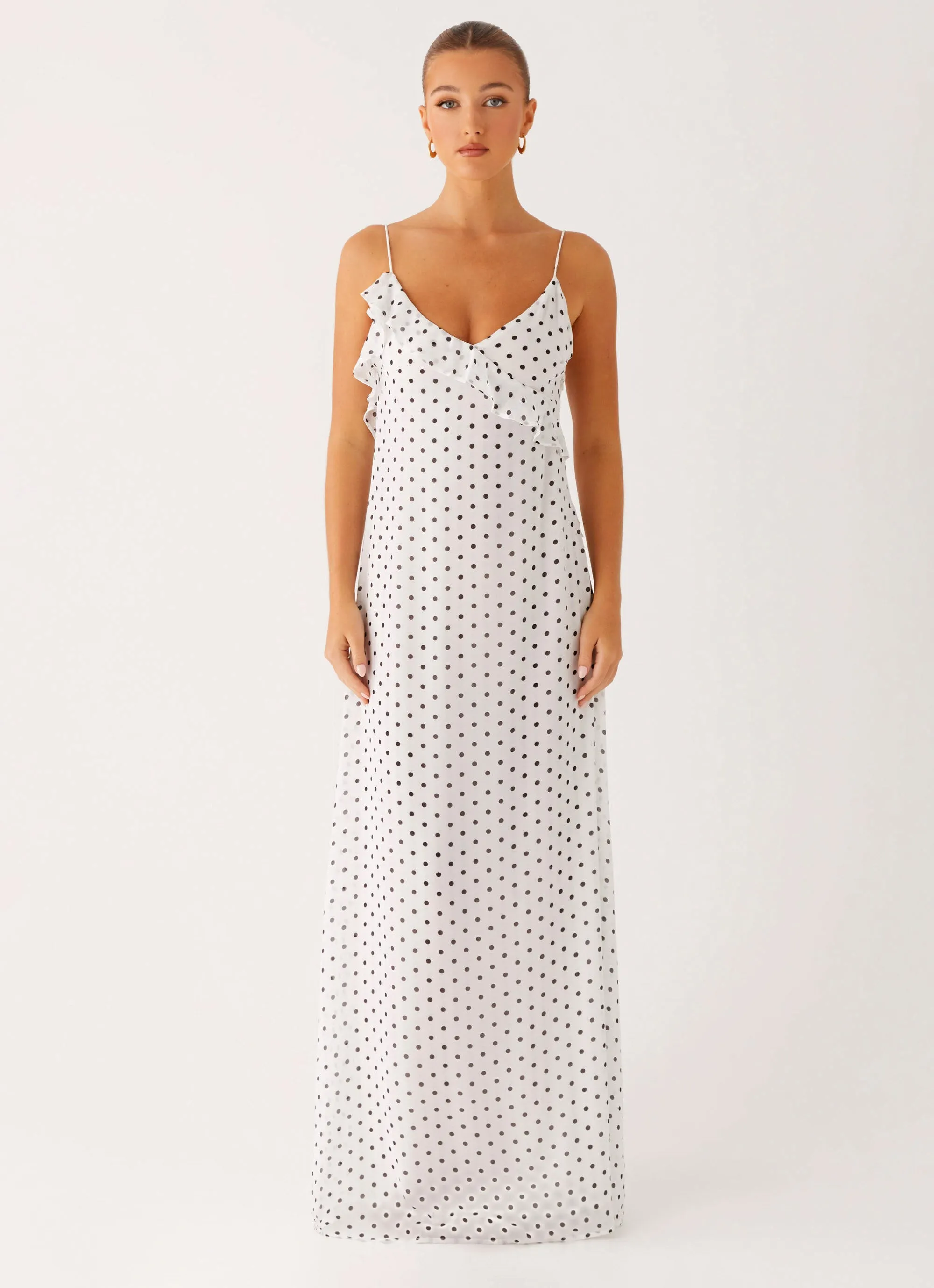 Formal Choice Clean Outfit Harri Maxi Dress - White Polka Dot