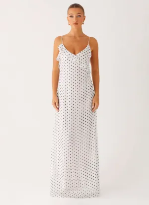 Formal Choice Clean Outfit Harri Maxi Dress - White Polka Dot