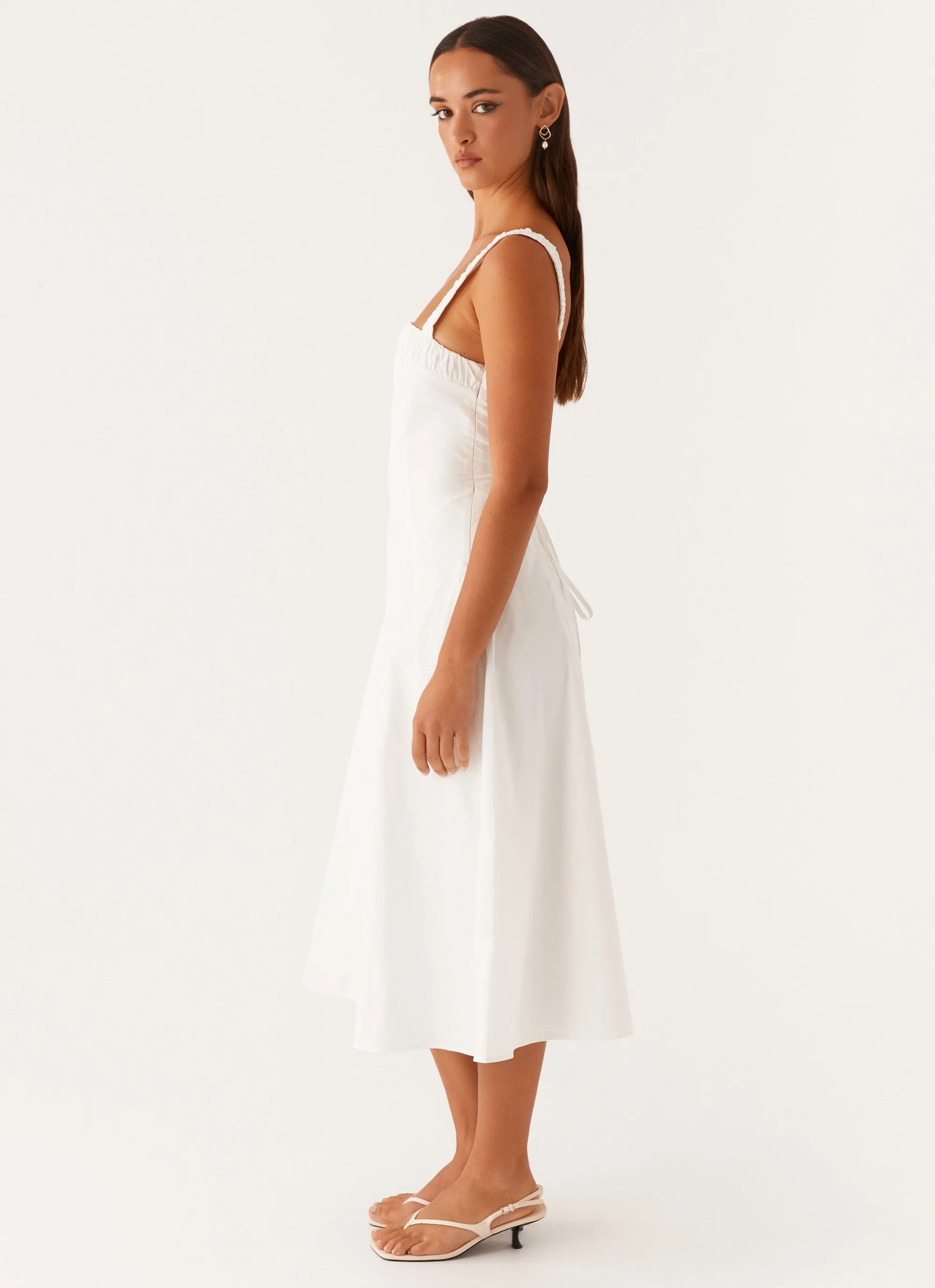 Enola Midi Dress - White Machine-washable