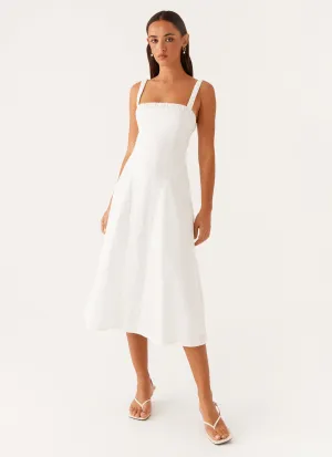 Light and Comfortable Wear Enola Midi Dress - White