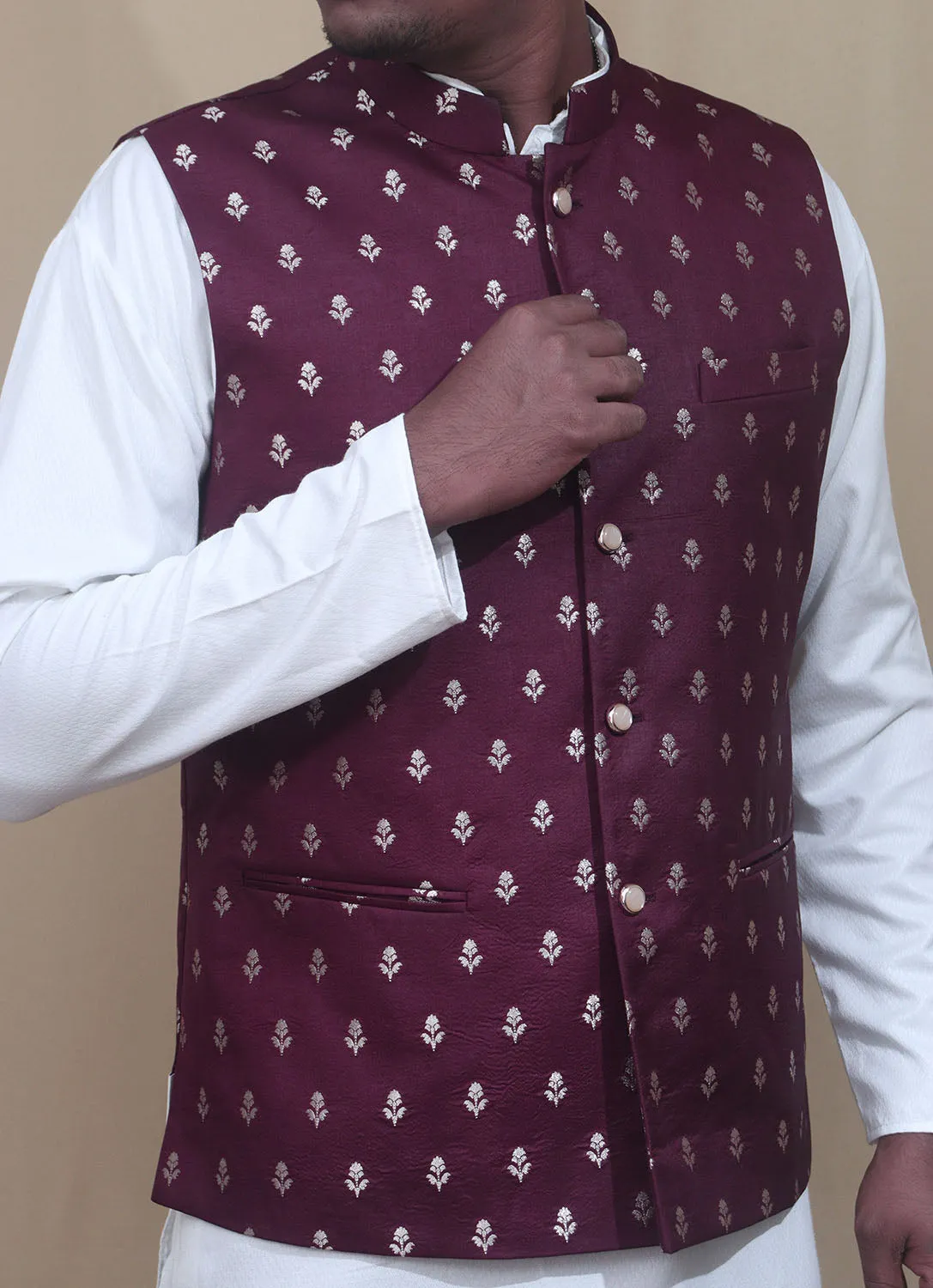 Elegant Maroon Banarasi Silk Jacket: A Timeless Fashion Statement