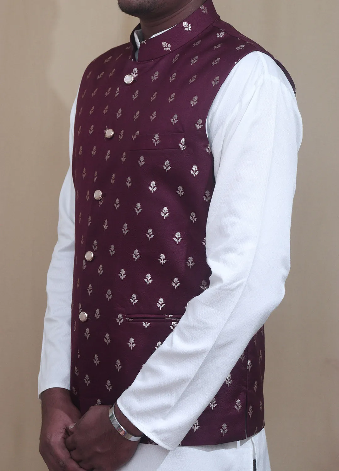 Elegant Maroon Banarasi Silk Jacket: A Timeless Fashion Statement