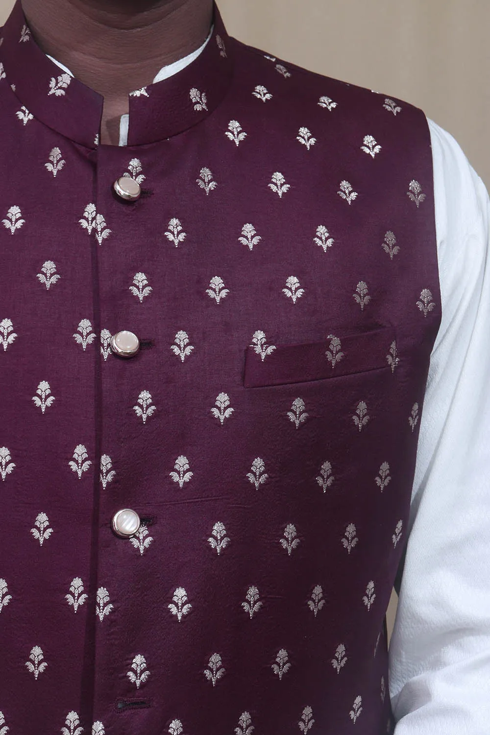 Elegant Maroon Banarasi Silk Jacket: A Timeless Fashion Statement