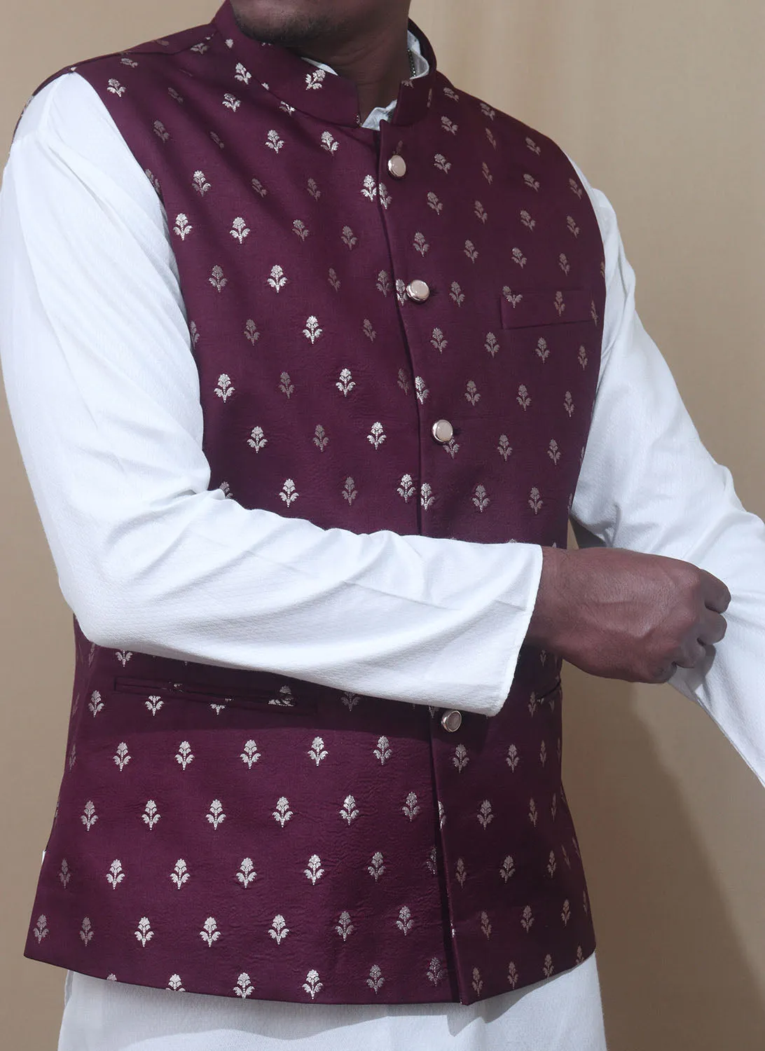 Elegant Maroon Banarasi Silk Jacket: A Timeless Fashion Statement