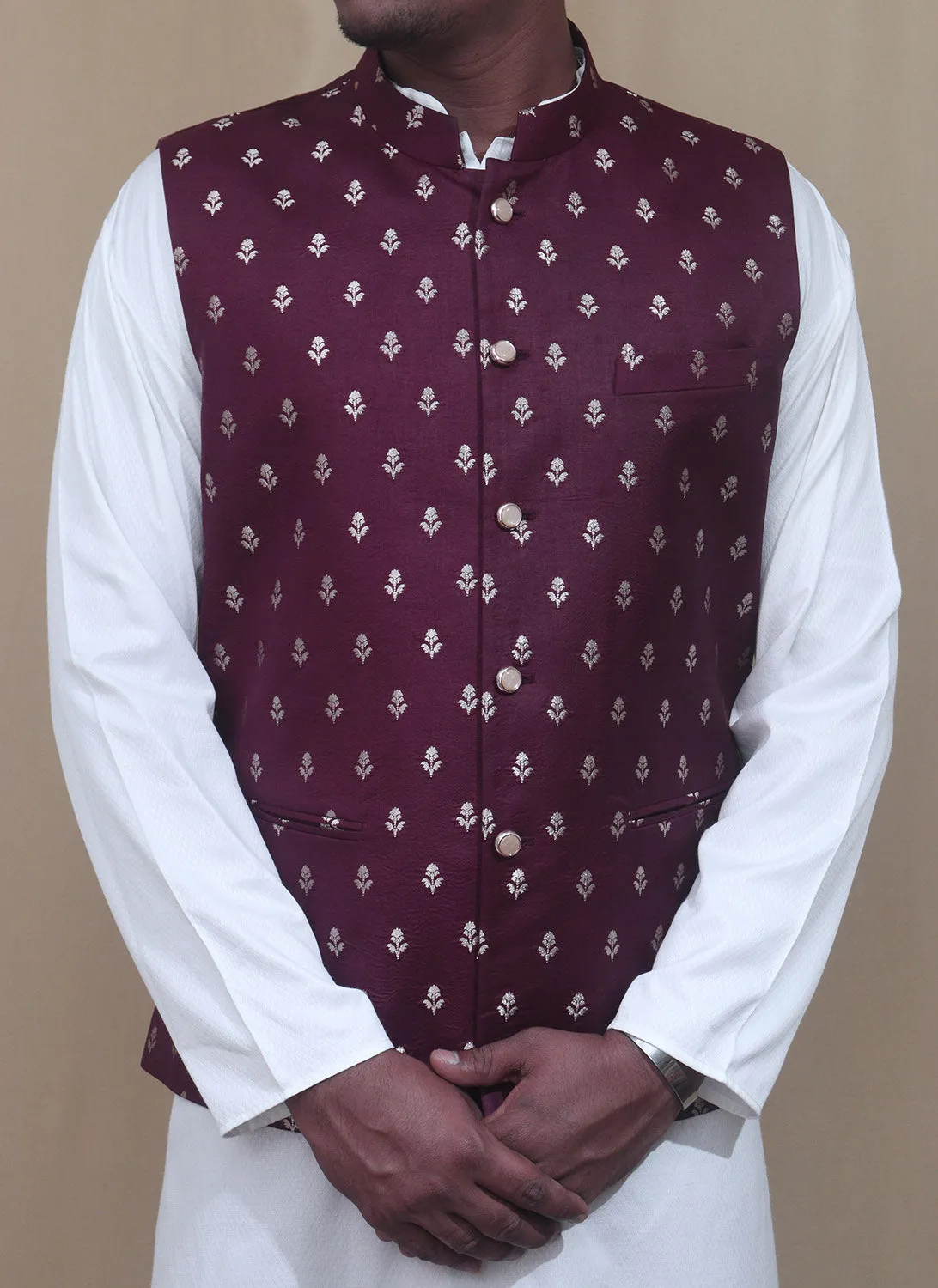 Elegant Maroon Banarasi Silk Jacket: A Timeless Fashion Statement