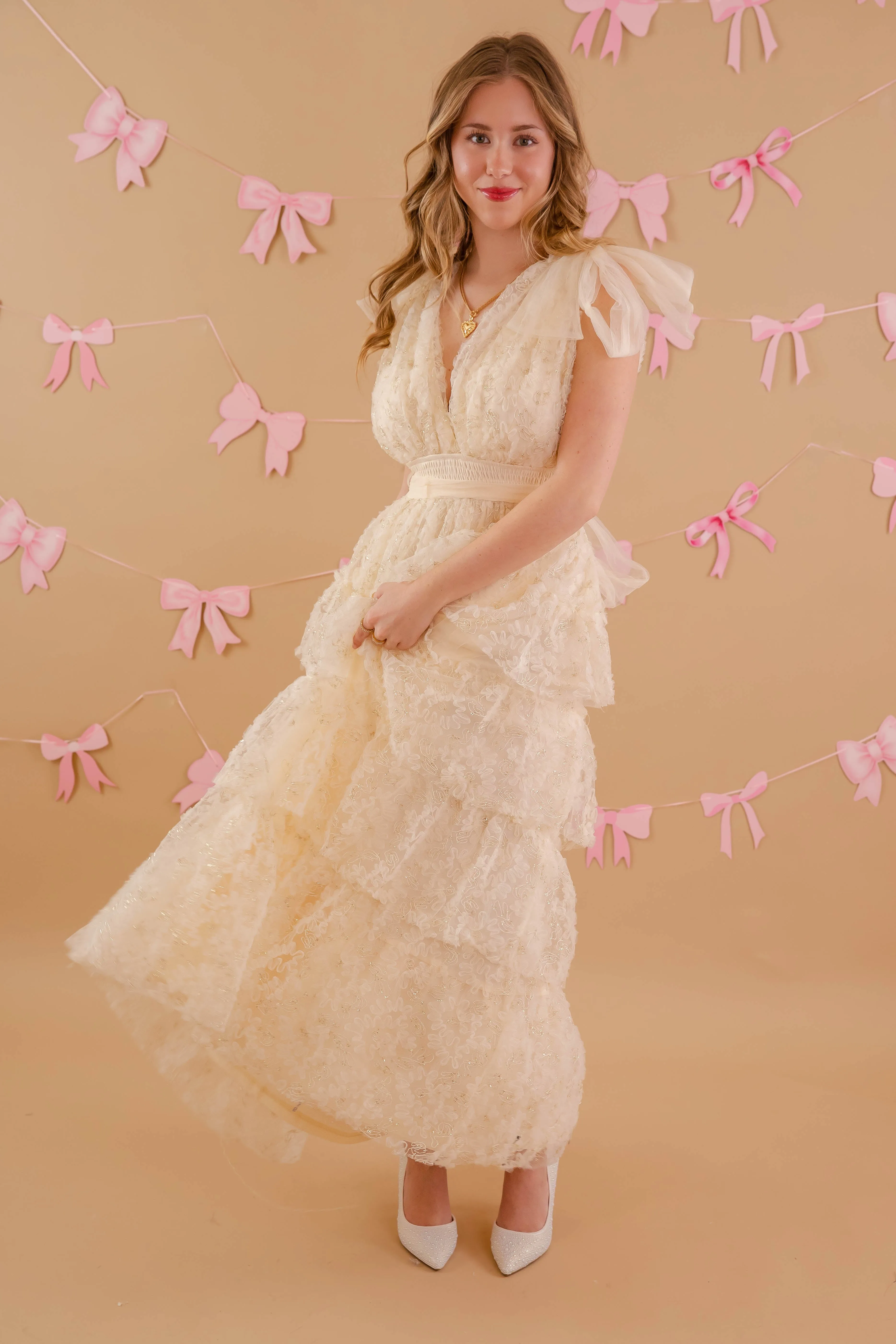 Angelic Bliss Tulle Maxi Dress Wide Swing Delicate Finish