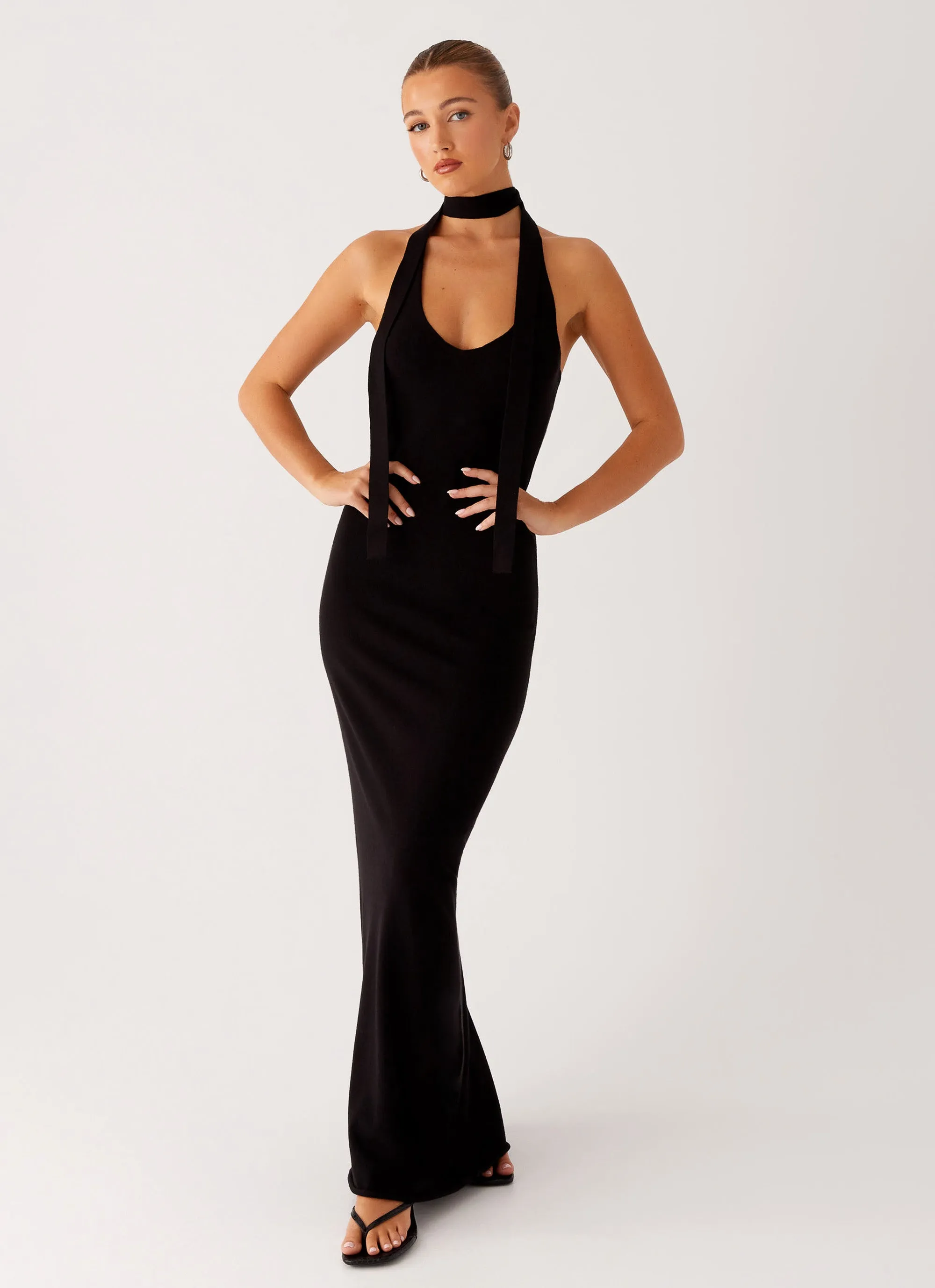 Eddie Knit Maxi Dress - Black Ceremony Ready