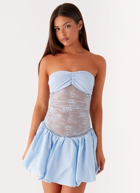 Breeze Flow Day Ready Safina Bubble Mini Dress - Blue