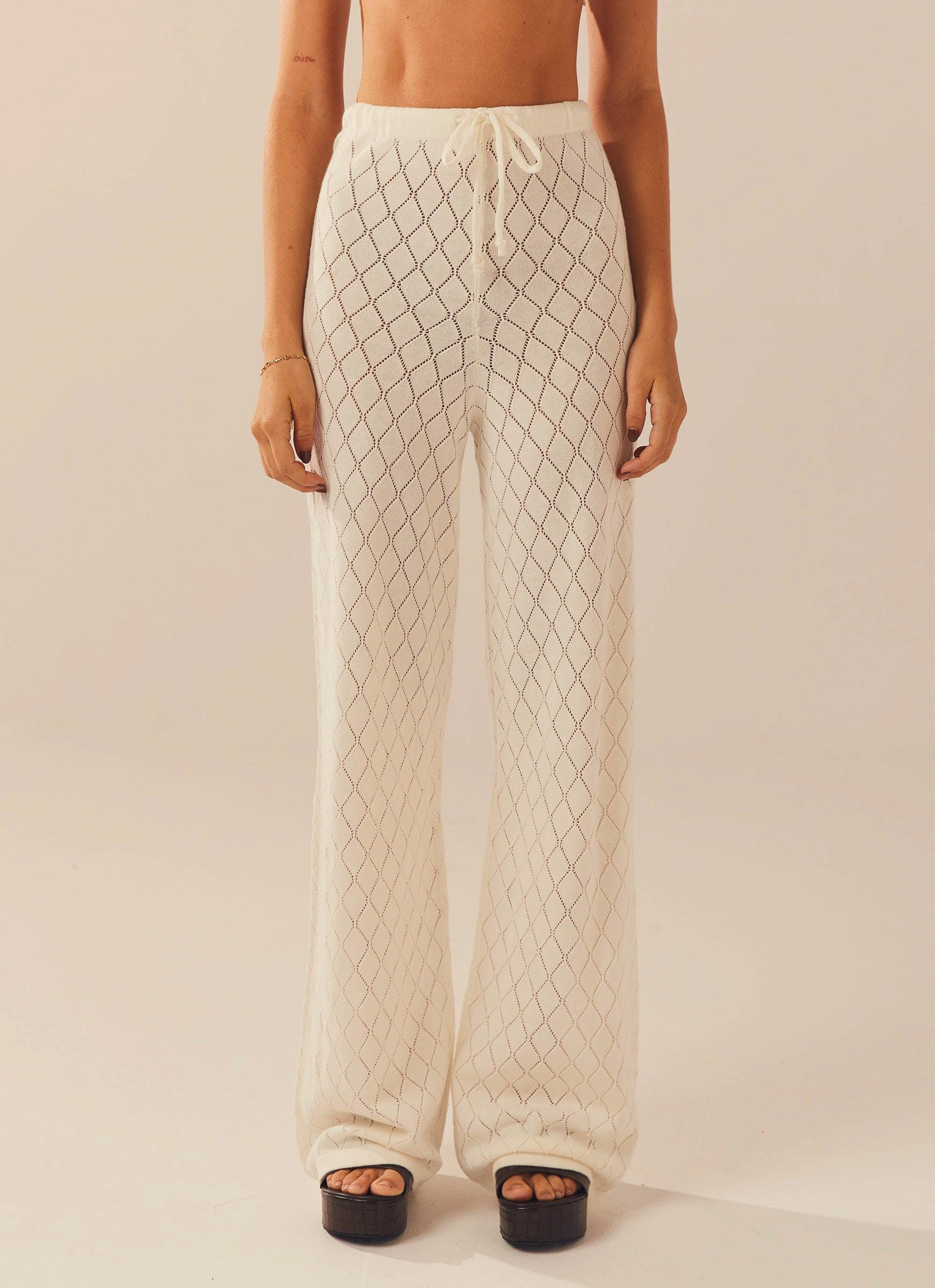 Jaded Knit Pants - White Sand PermeableCloth MachineWashableFabric