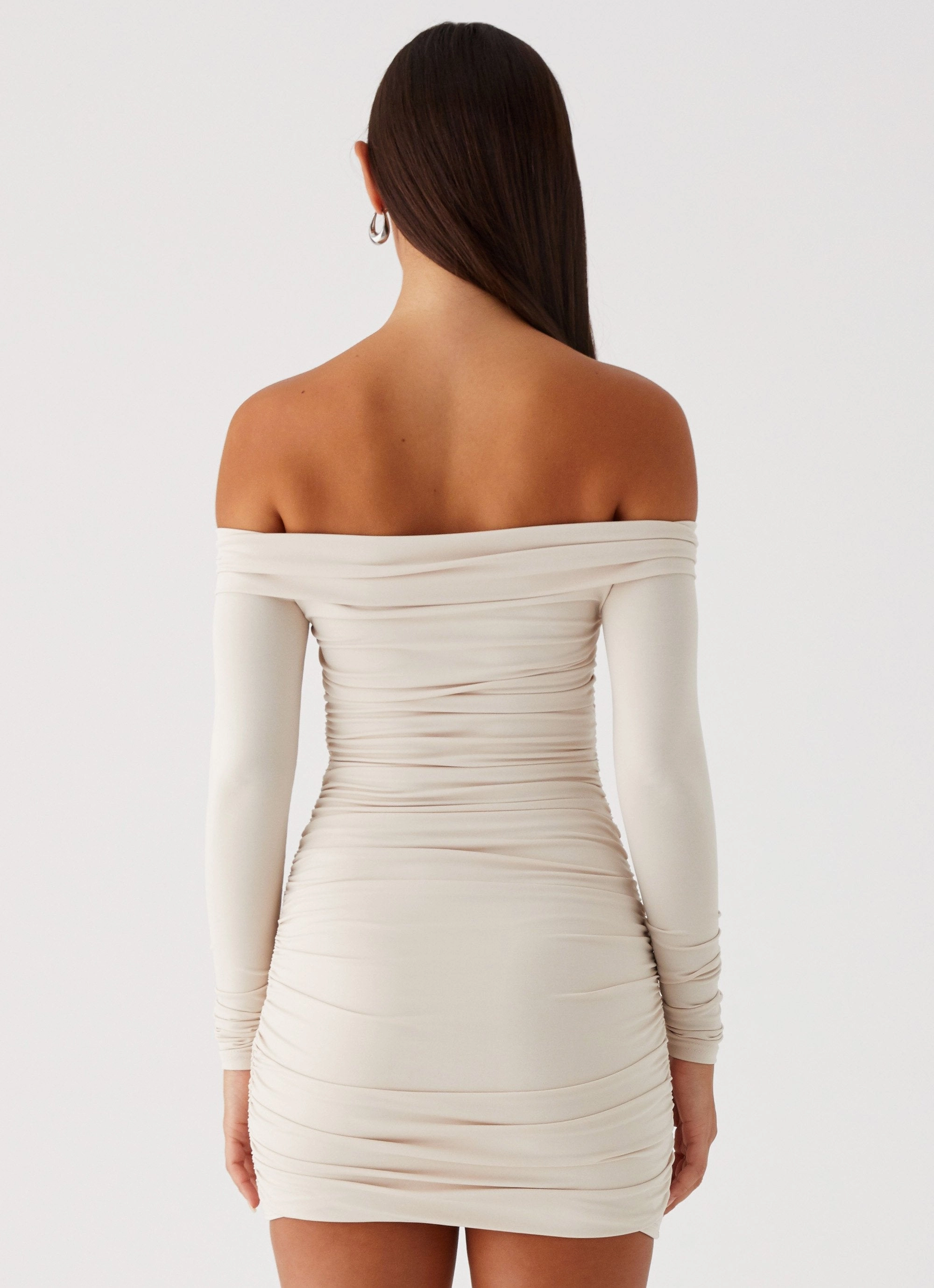 Rudy Long Sleeve Mini Dress - Ivory Travel Friendly Street Elegance