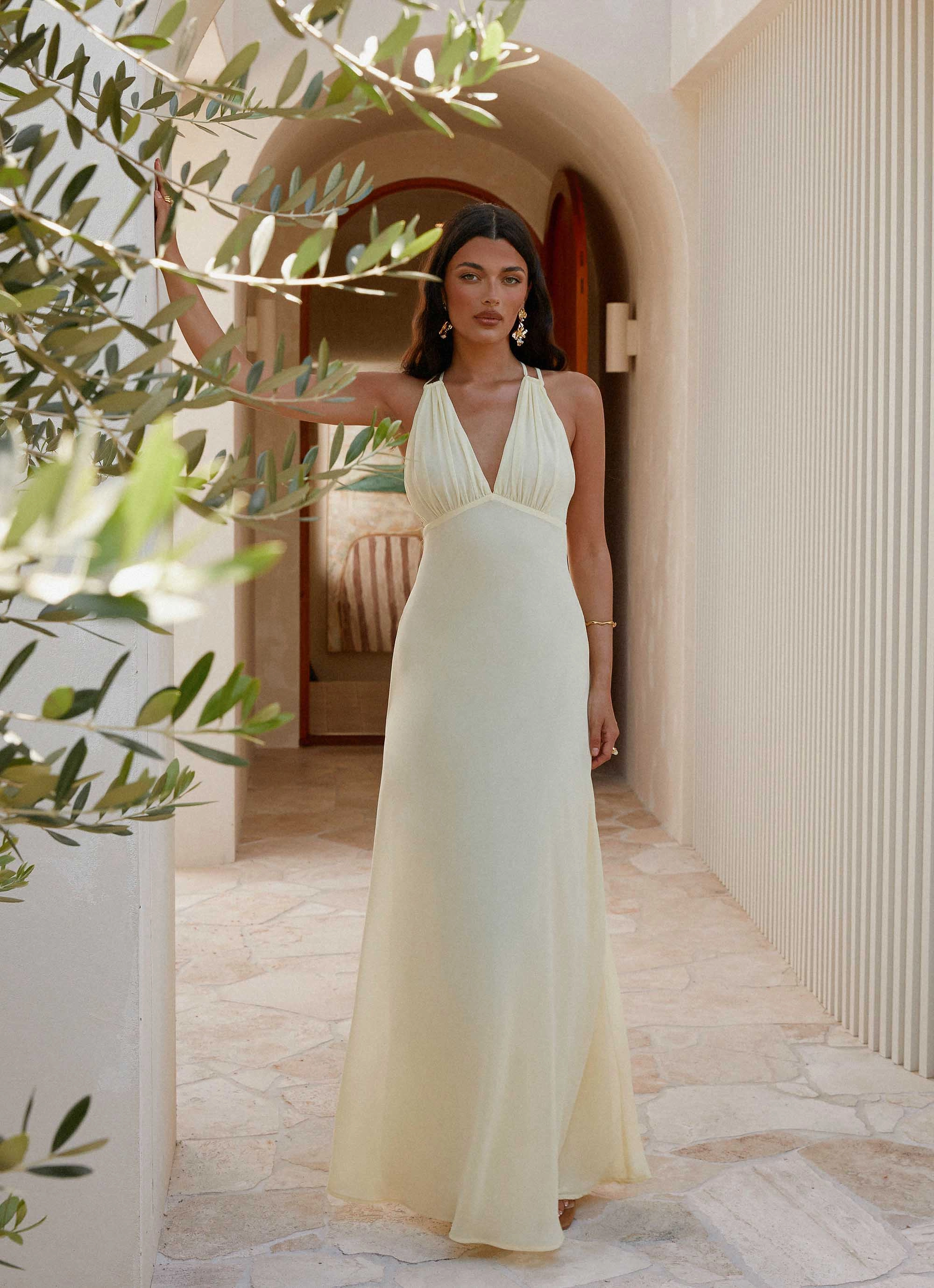 Soft Detail Kacia Maxi Dress - Lemon