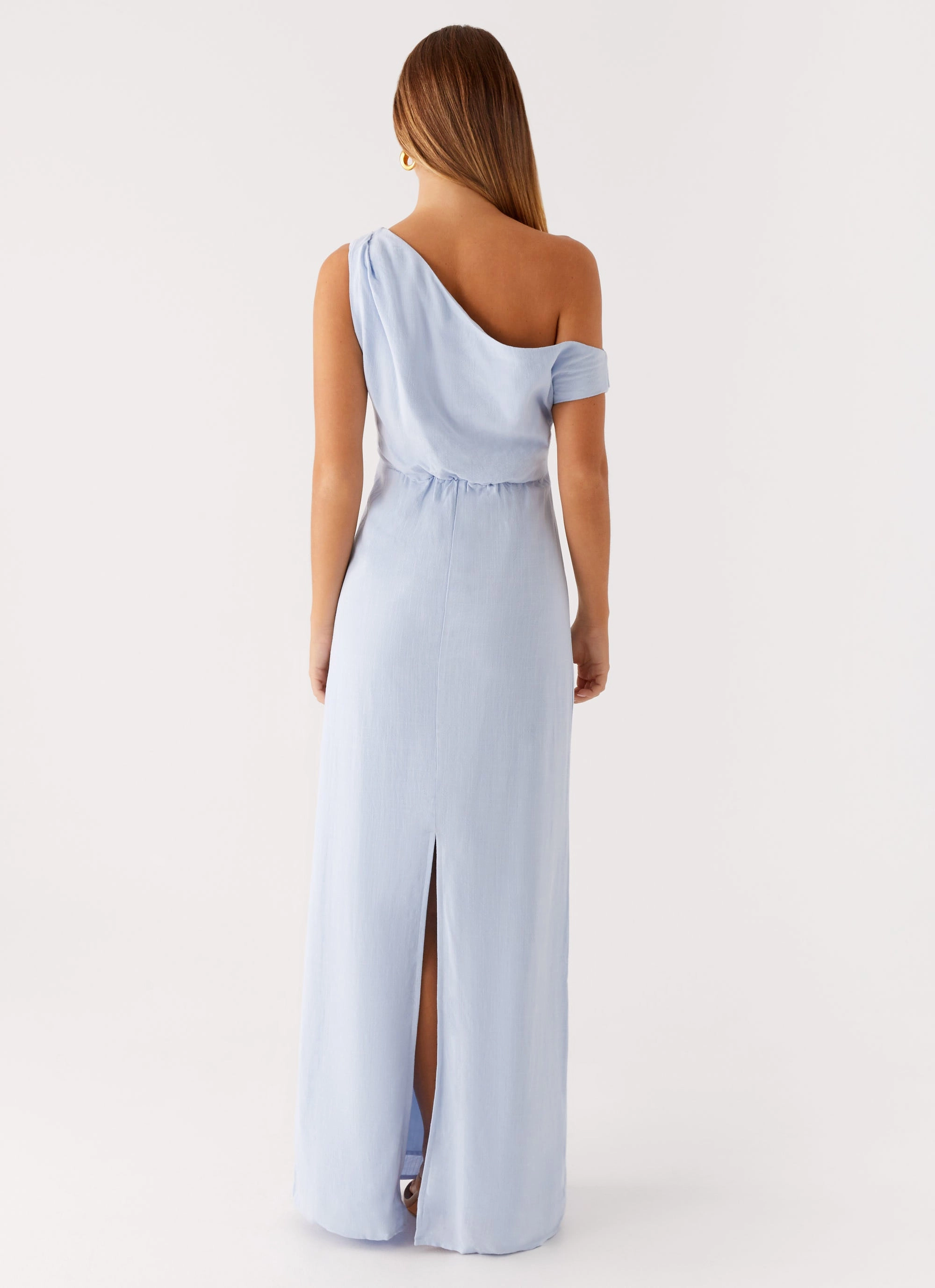 Pure Aesthetic Lady Love Linen Maxi Dress - Blue