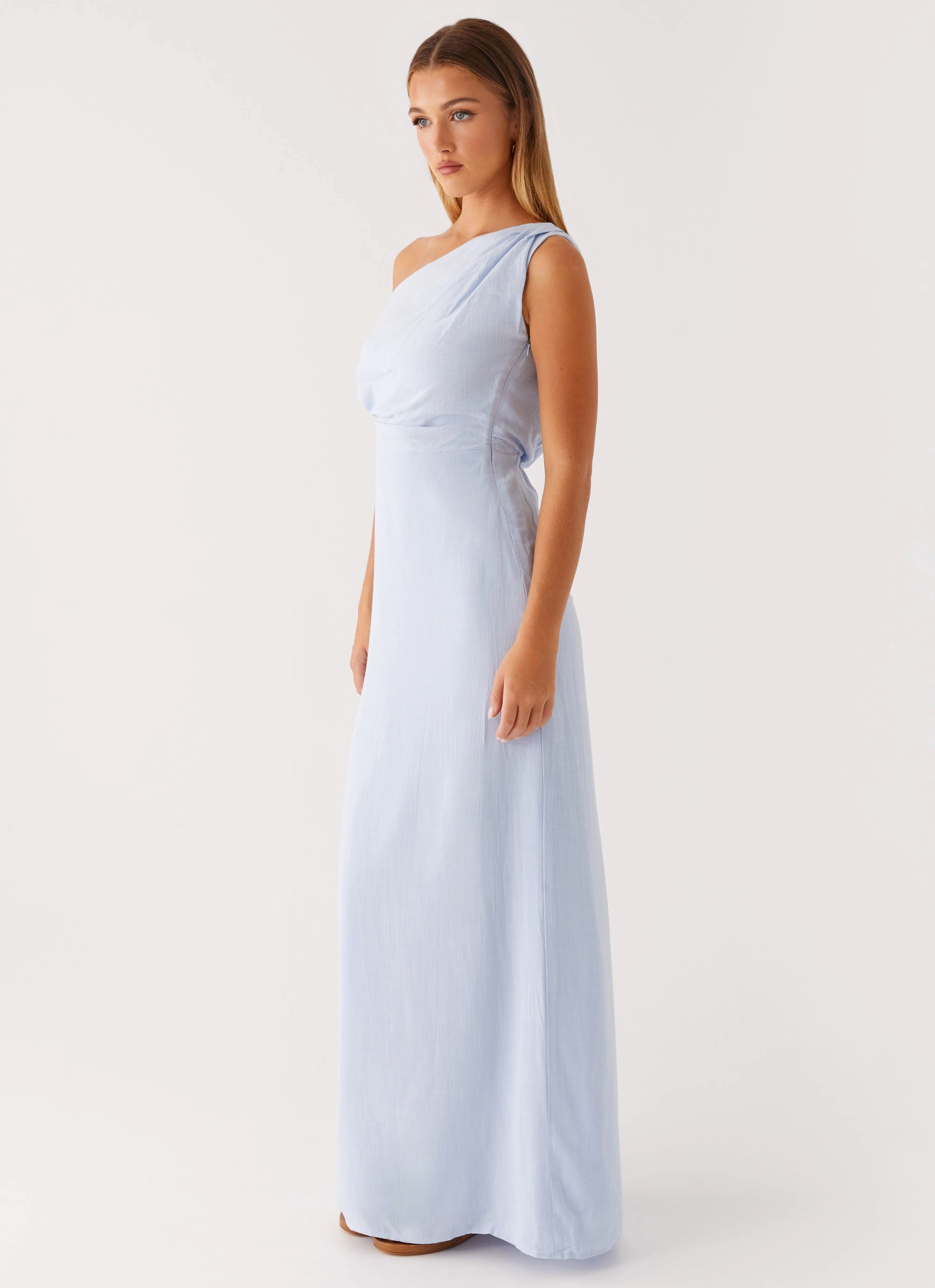 Weekend Chic Lady Love Linen Maxi Dress - Blue