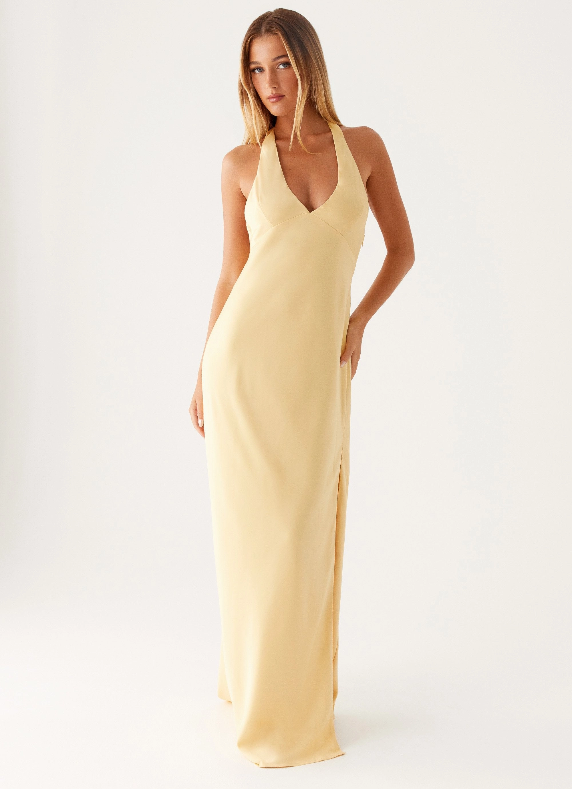 relaxed elegance Body Fit Angie Maxi Dress - Yellow