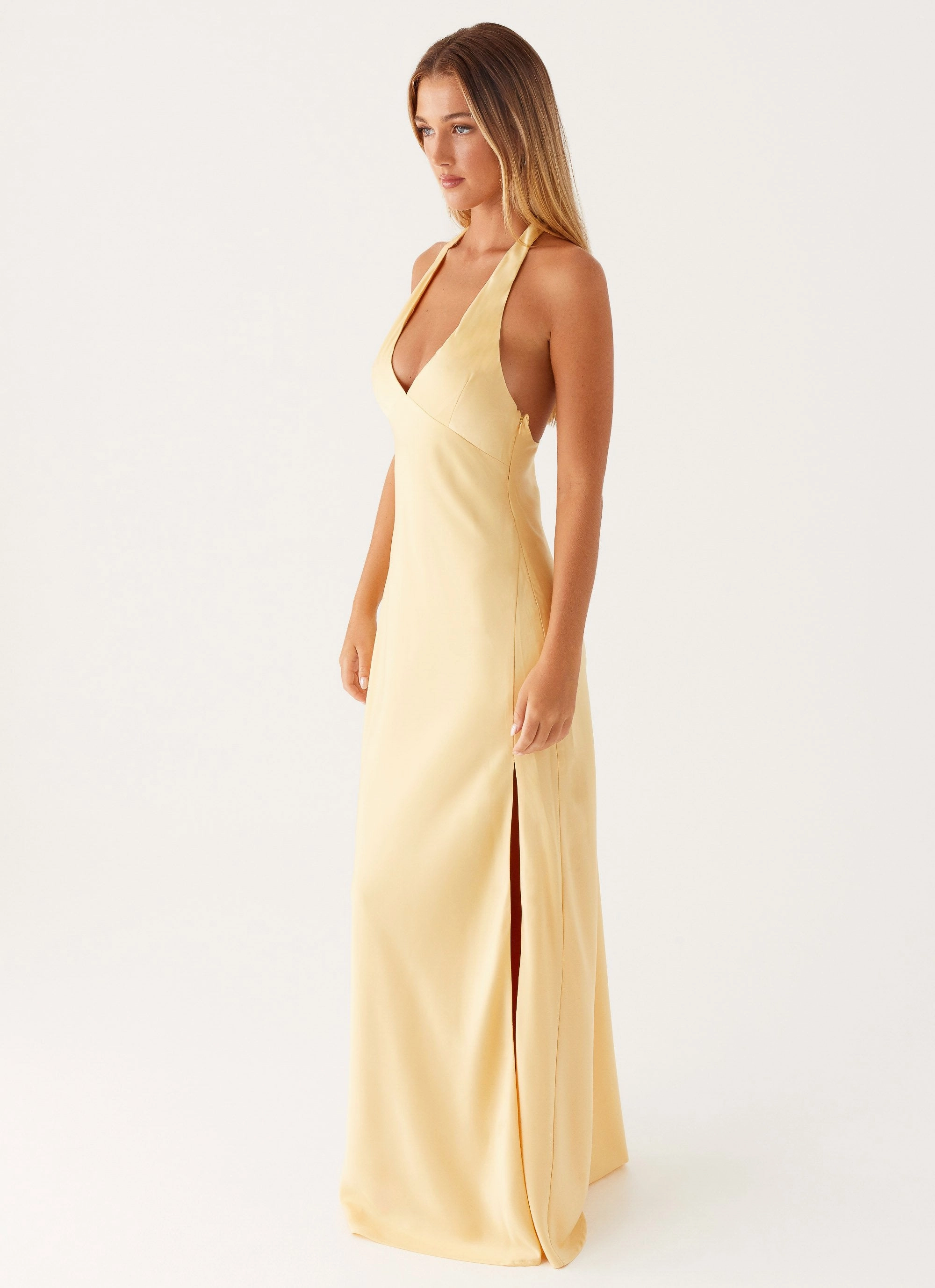 Angie Maxi Dress - Yellow skin friendly Smart Look