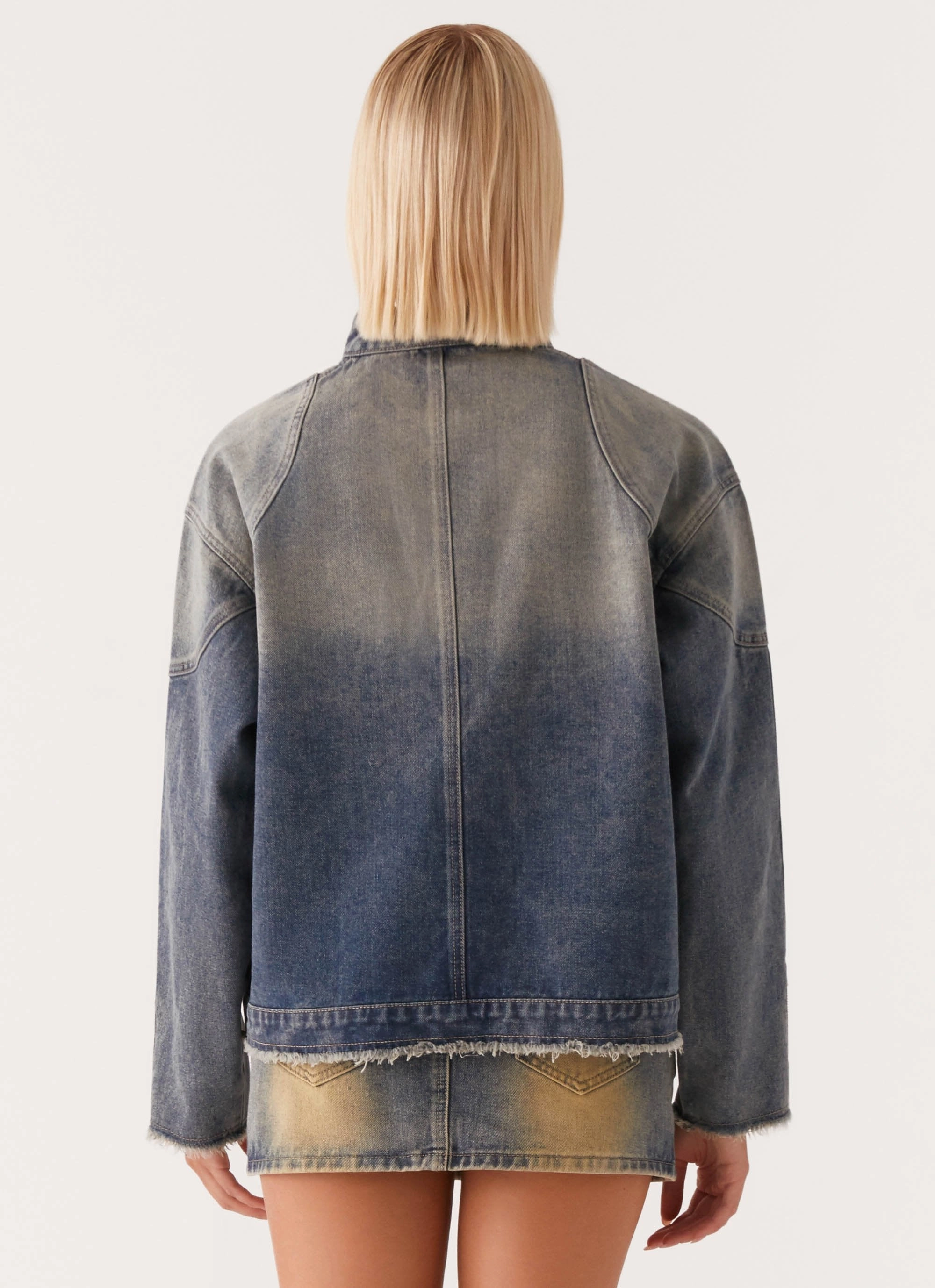 Not Like Us Denim Jacket - Vintage Simple Look