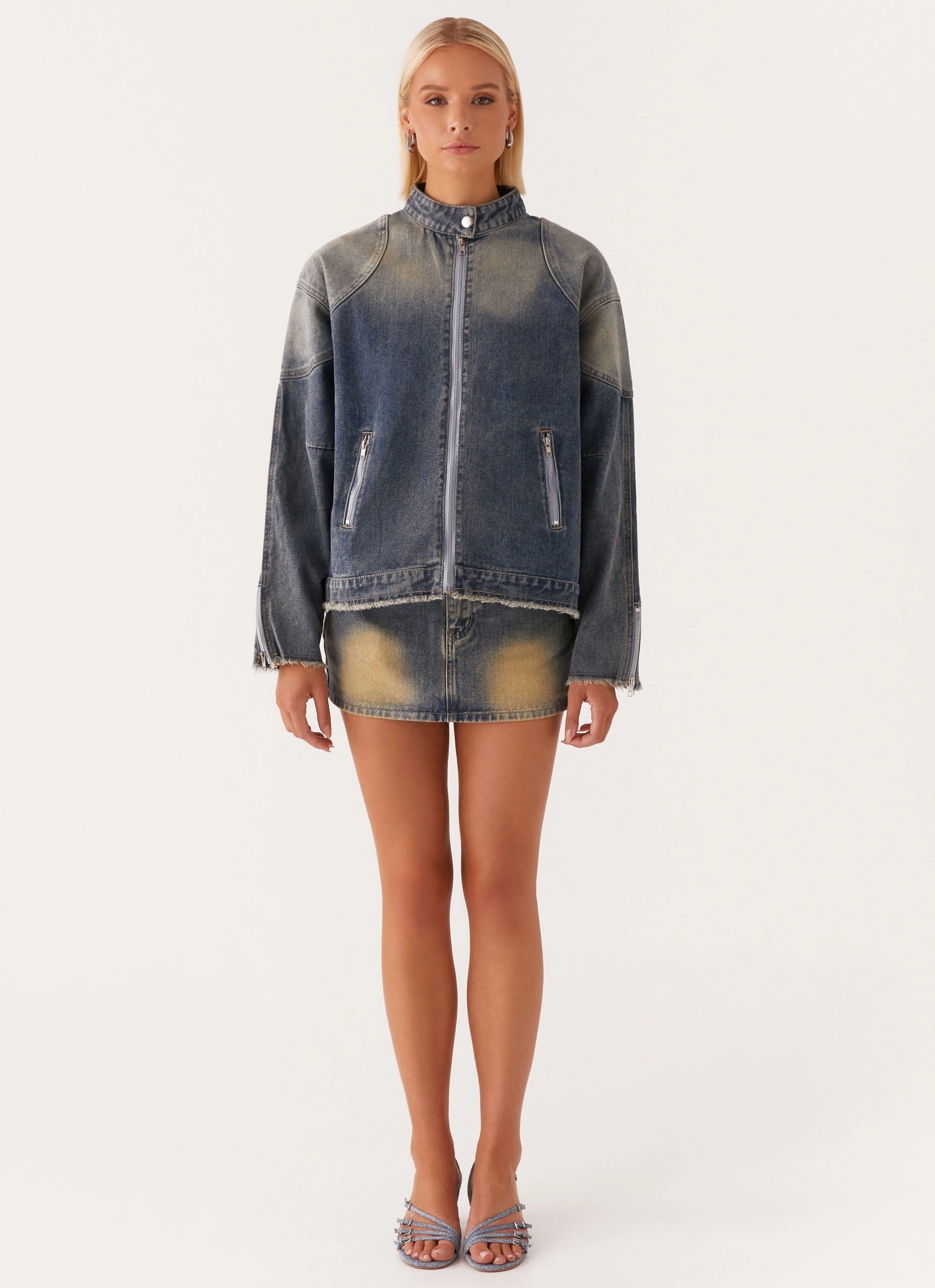 Reinforced Seams Not Like Us Denim Jacket - Vintage
