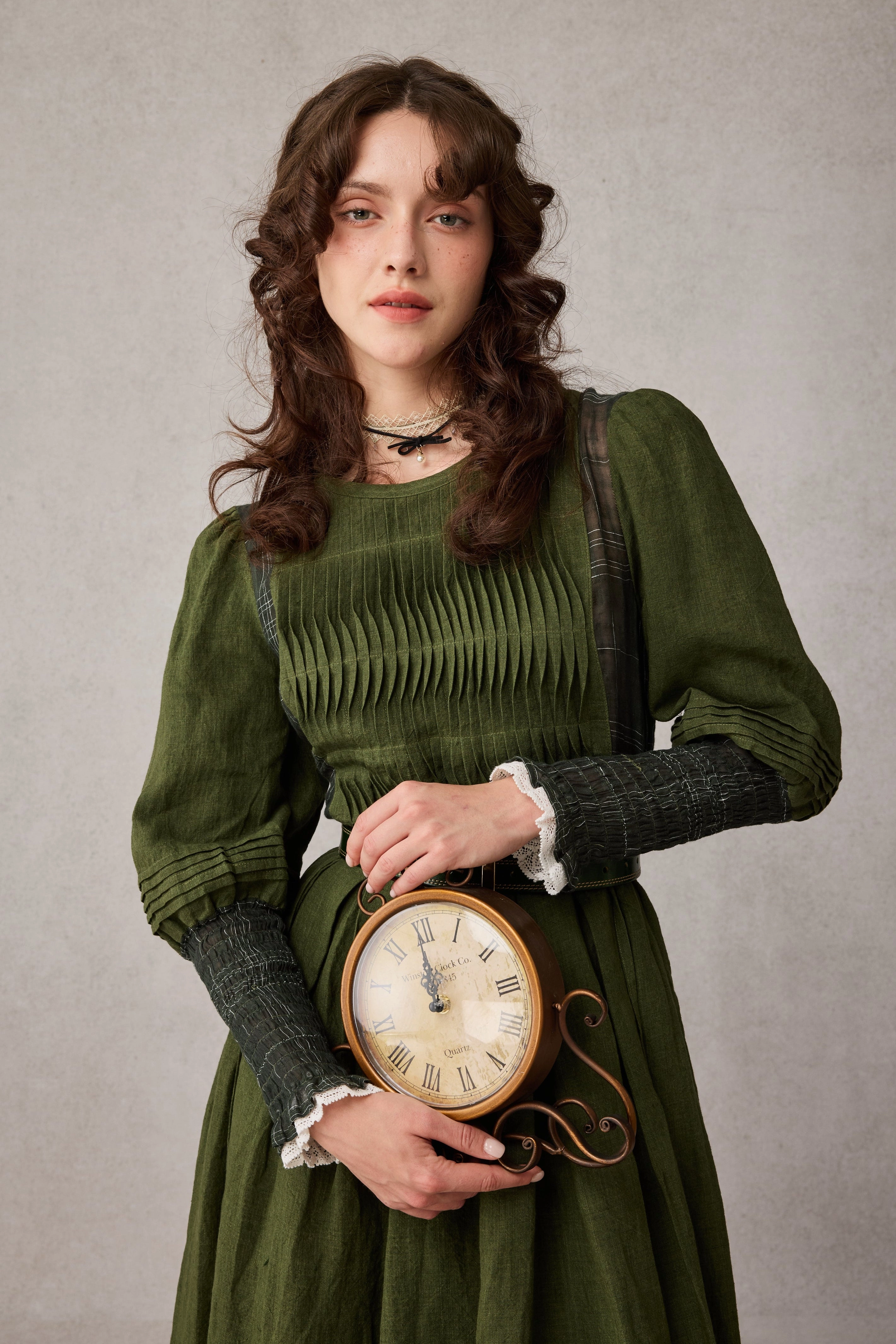 Eliana 15 | Pintucked Patchwork Linen Dress Bold Design