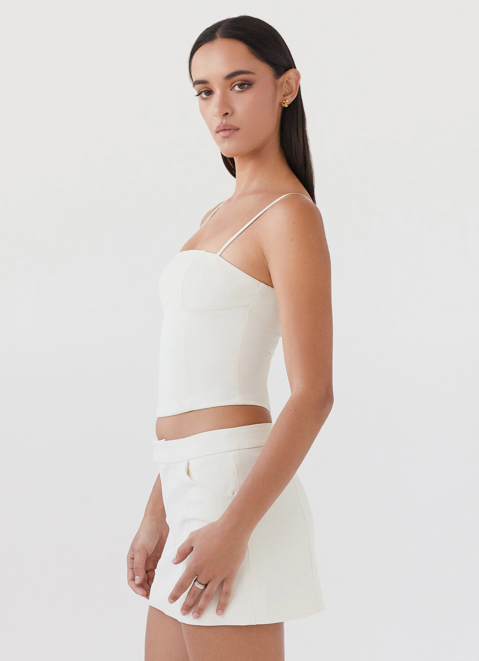 Eliana Crop Top - Ivory EcoCertified Material