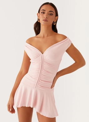 Elegant Everyday Zip Closure Elianna Mini Dress - Pink
