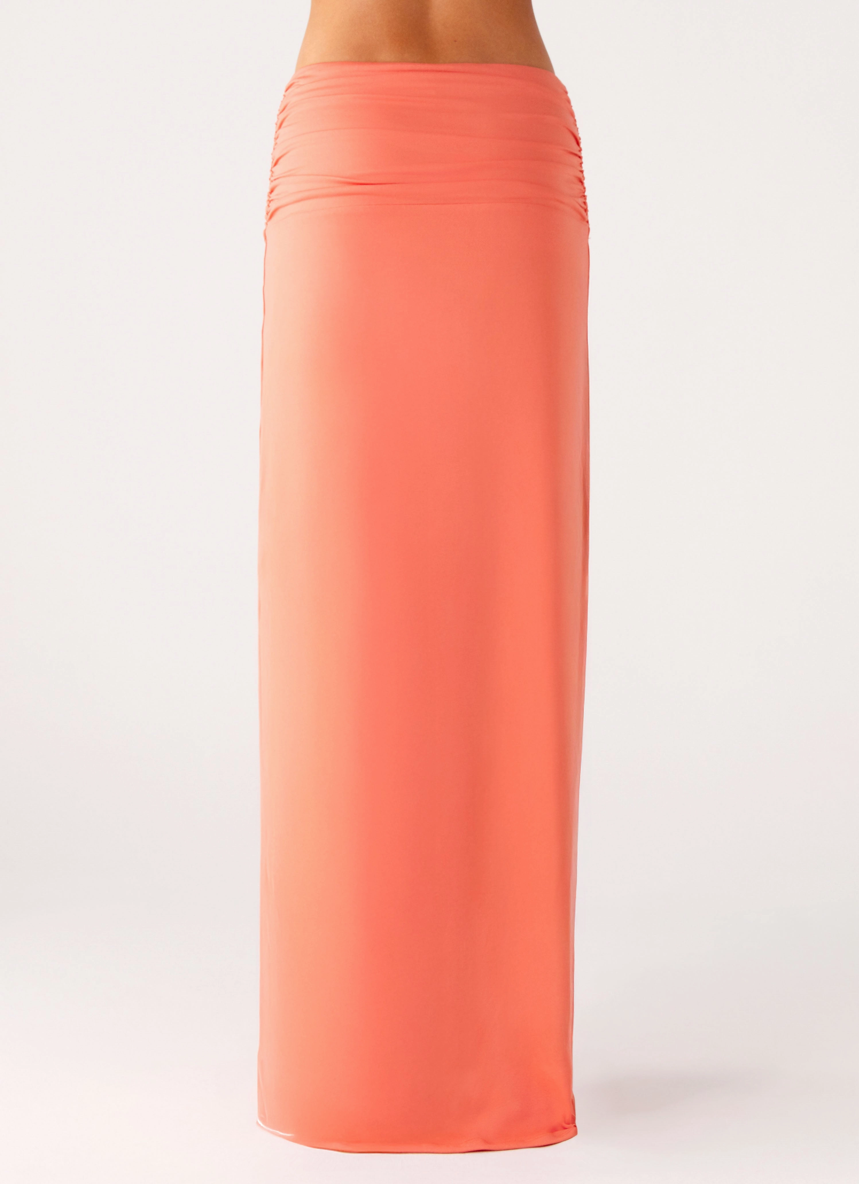 Sleek and Soft Packable Fit Elisabetta Maxi Skirt - Coral
