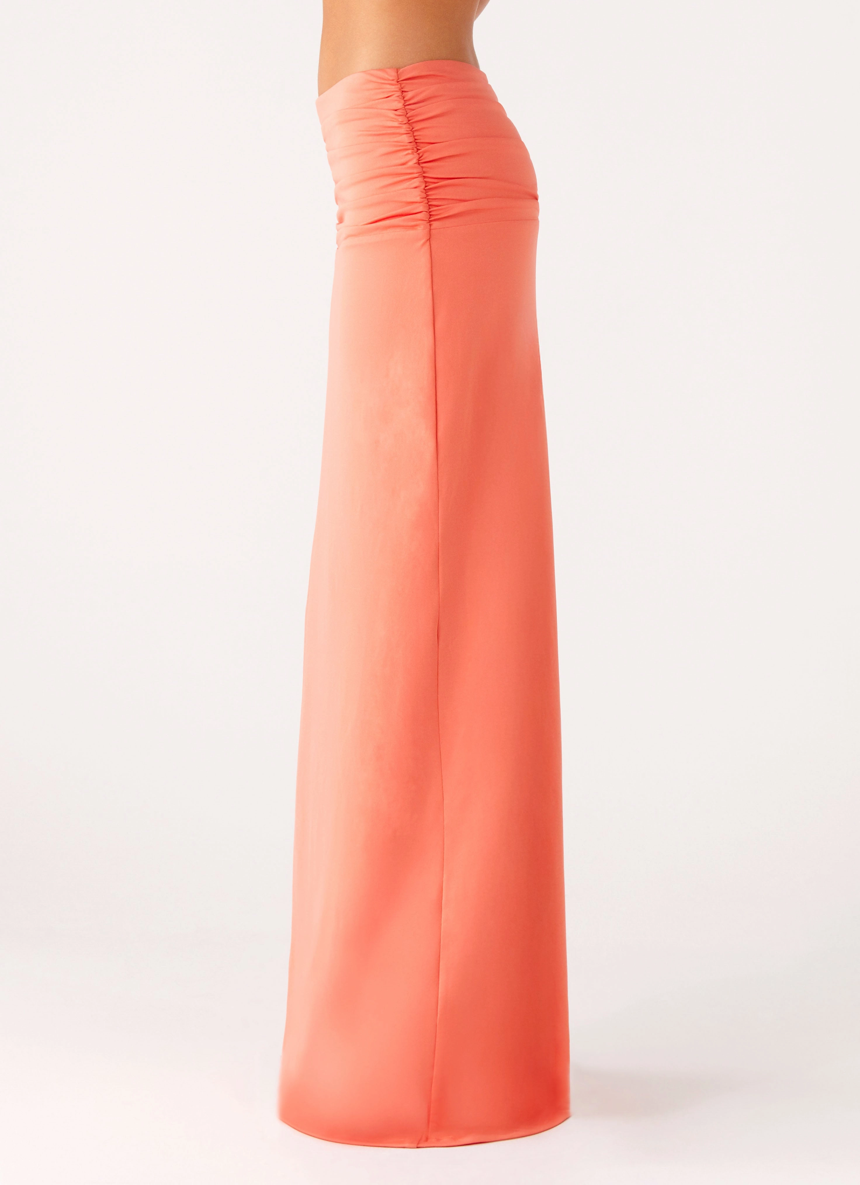 Elisabetta Maxi Skirt - Coral Non Bulk Minimal Stretch Fit