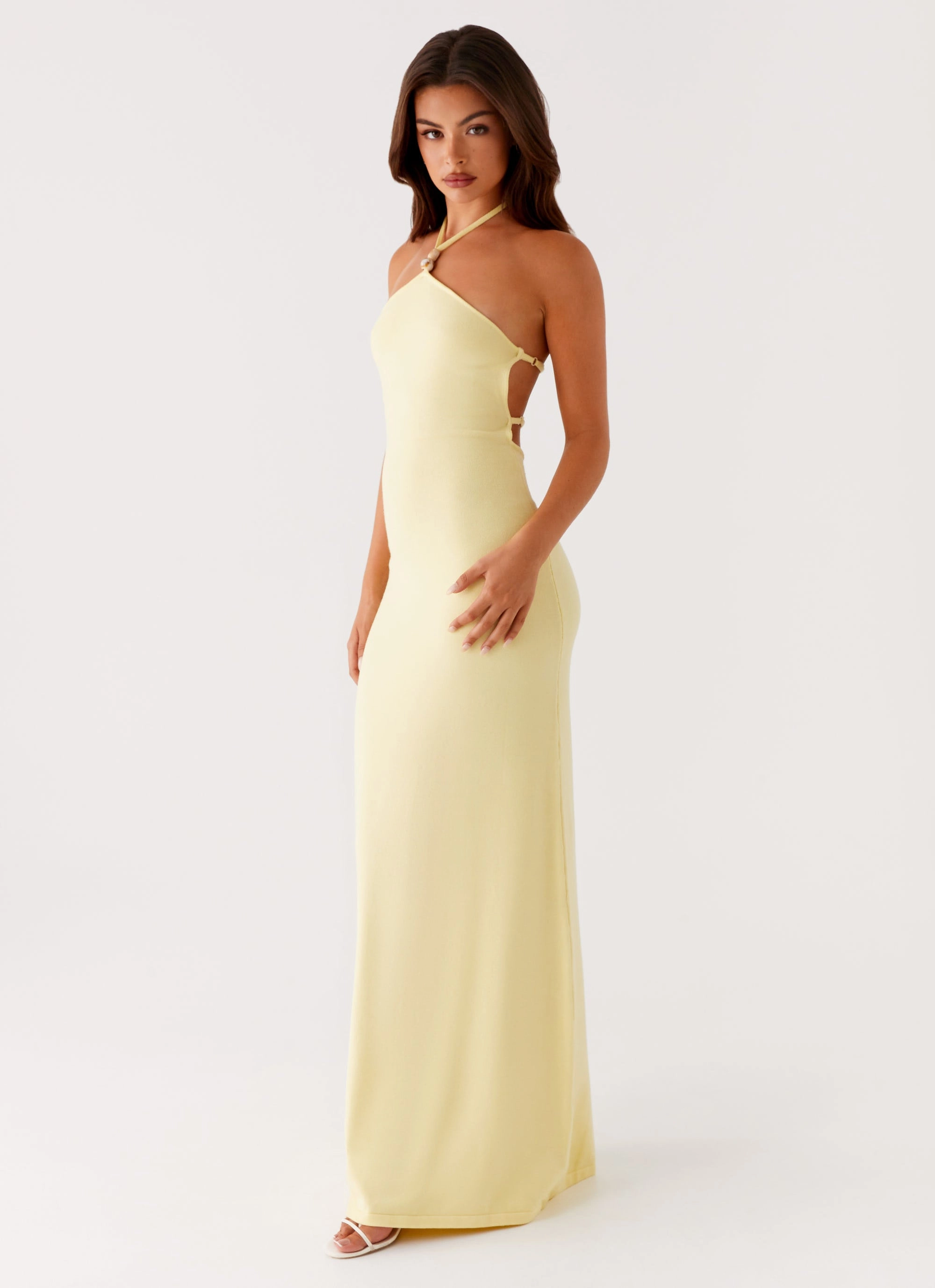 Elisha Knit Maxi Dress - Yellow Cool Simplicity Warm Touch