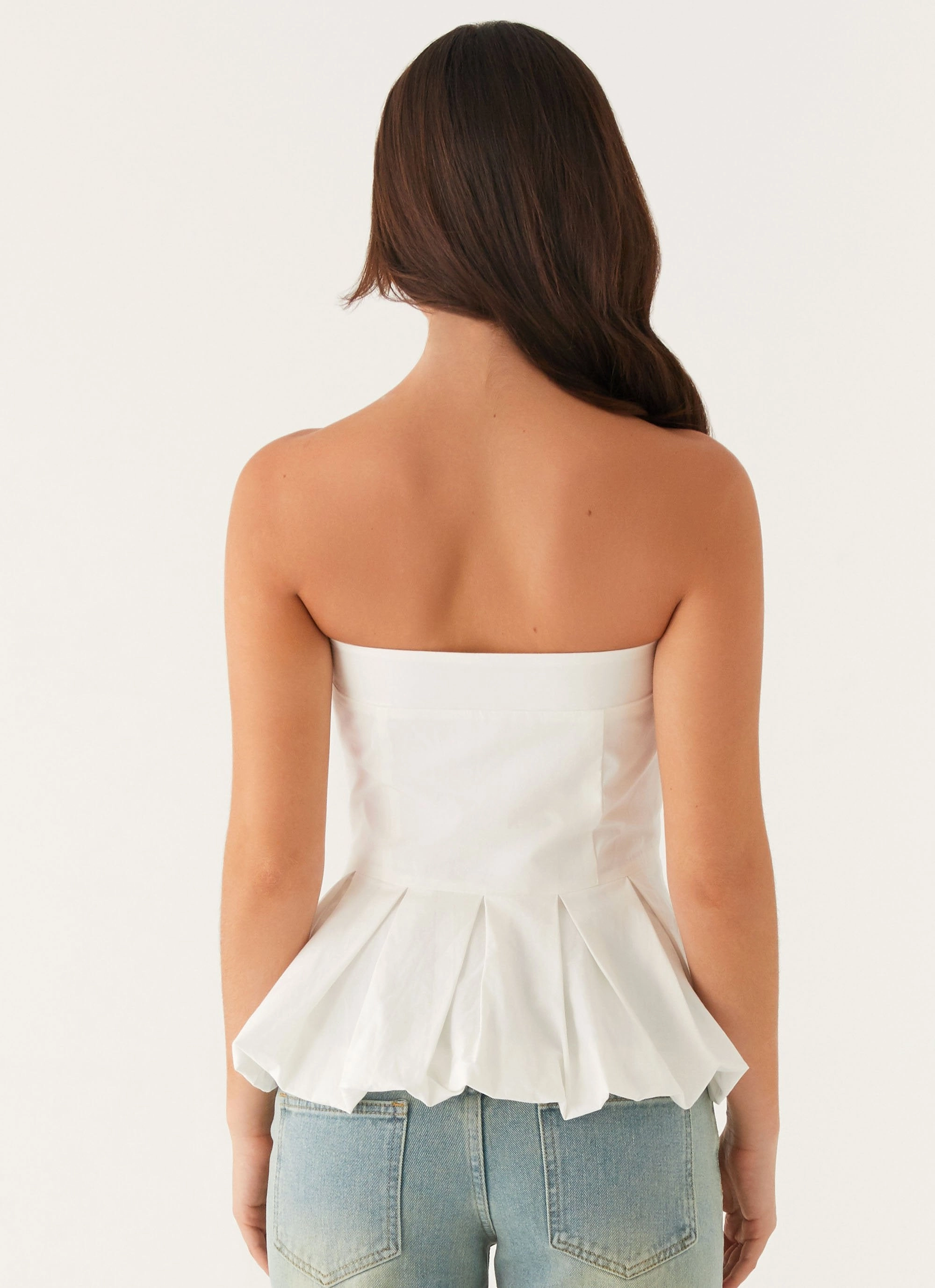 Ellen Bubble Hem Top - Ivory Seasonal Style