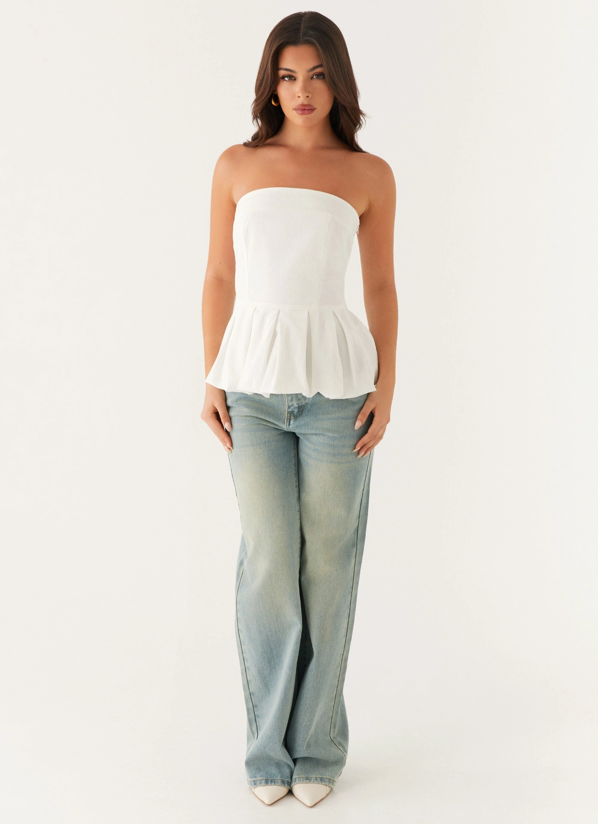 Comfortable Wear Ellen Bubble Hem Top - Ivory