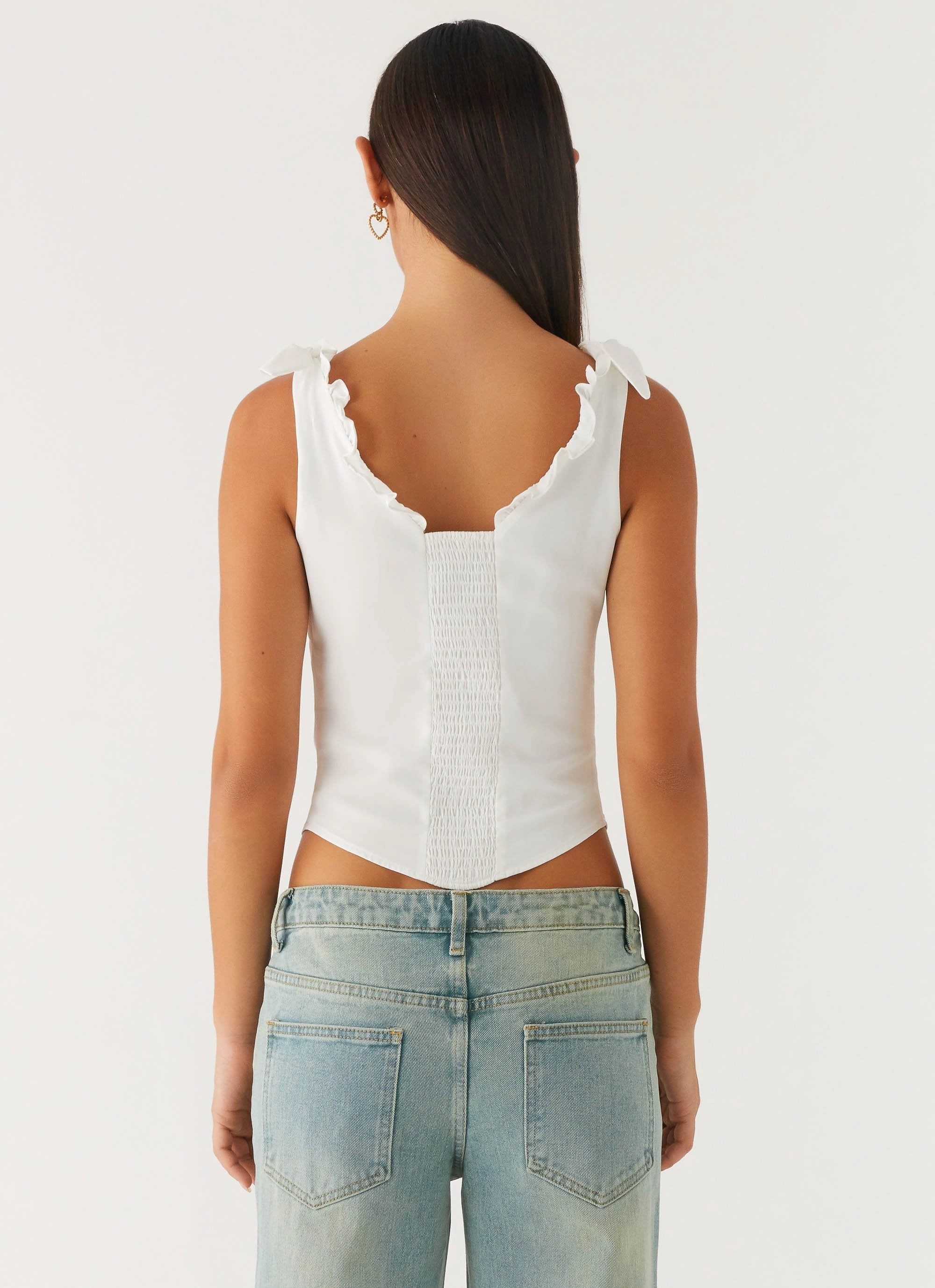 Ellery Top - White Rolled Hem Finish AbrasionResistant