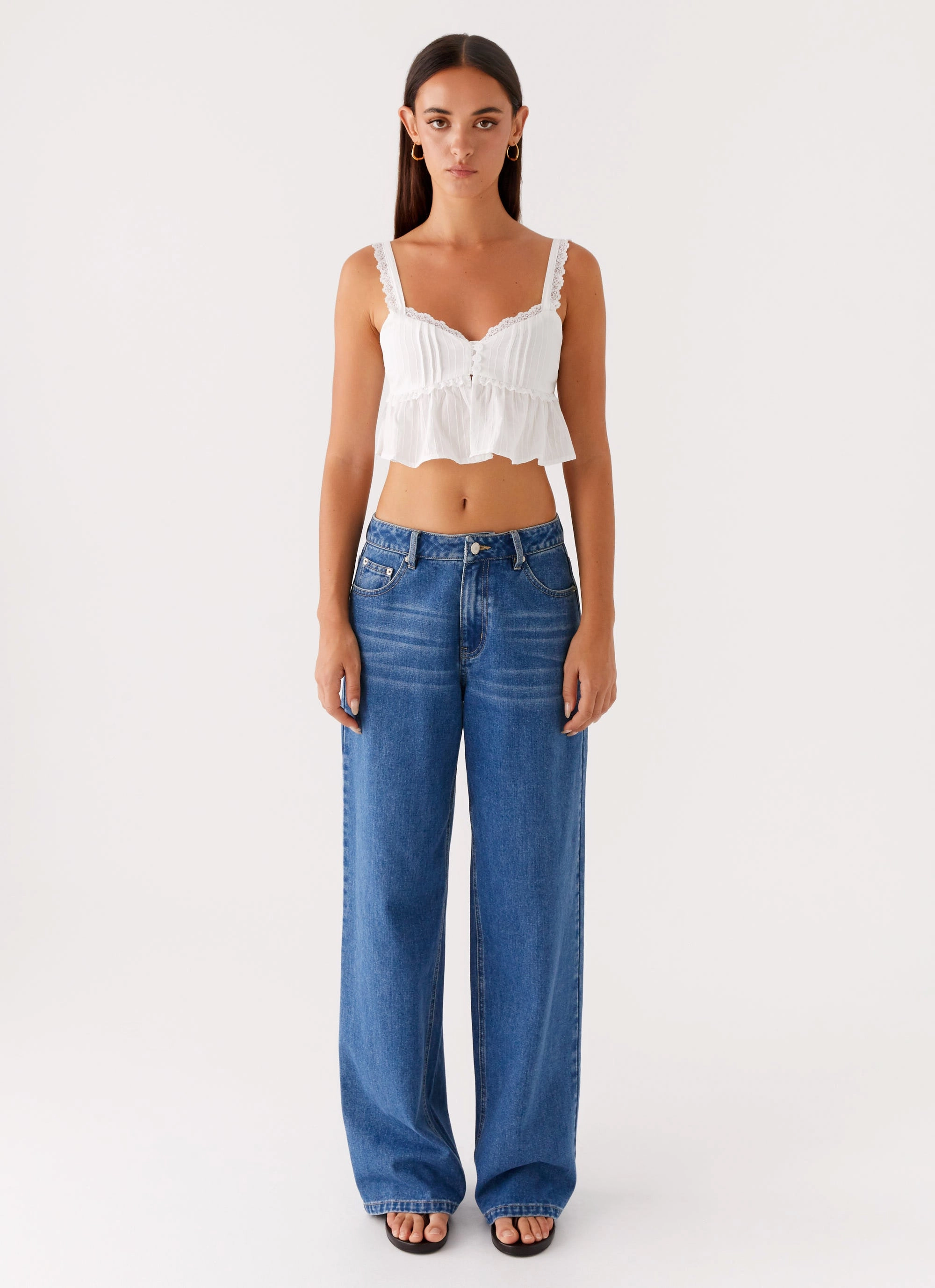 Elliana Cami Top - White Non Irritating Label