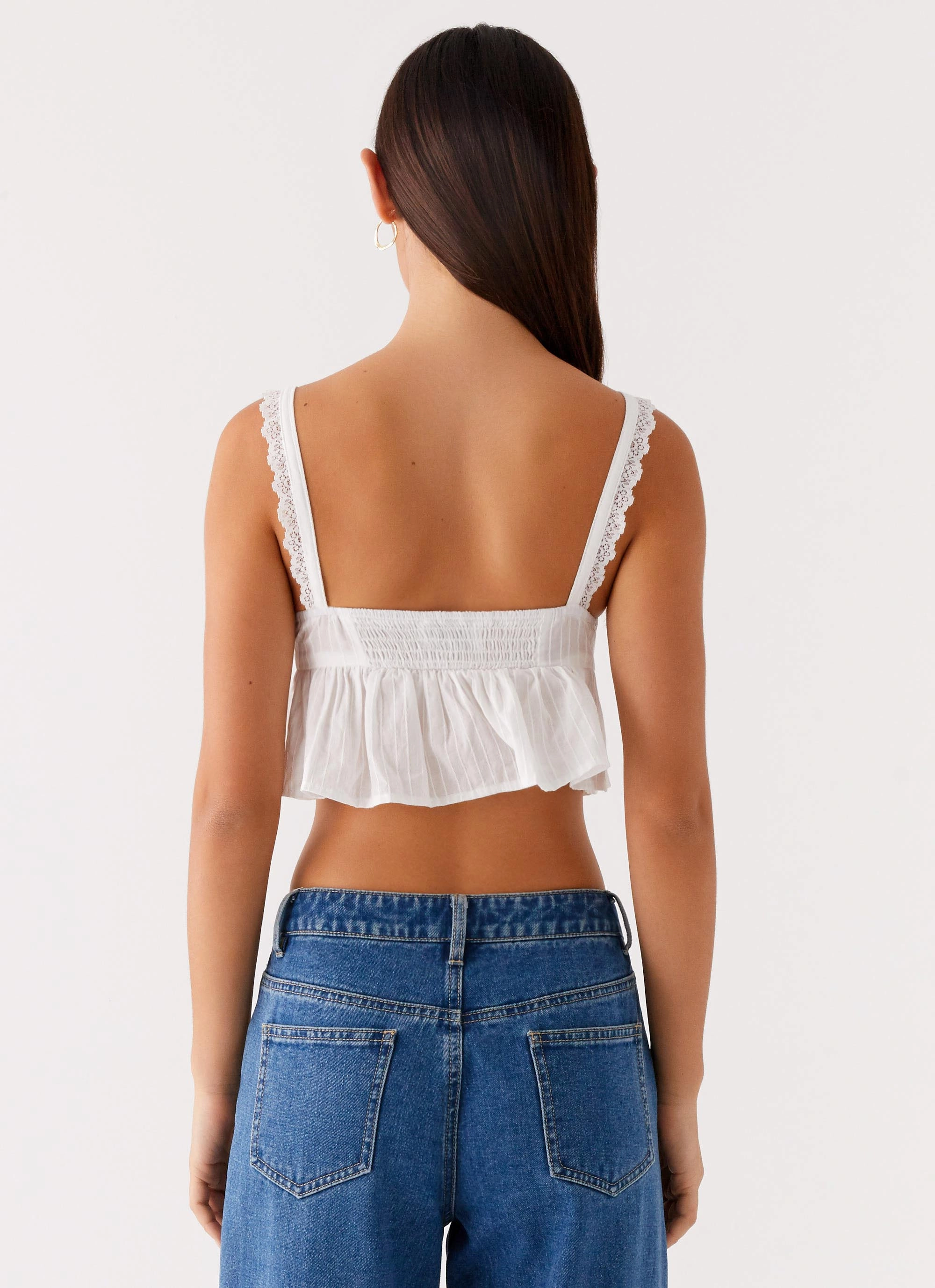Soft Cotton Elliana Cami Top - White