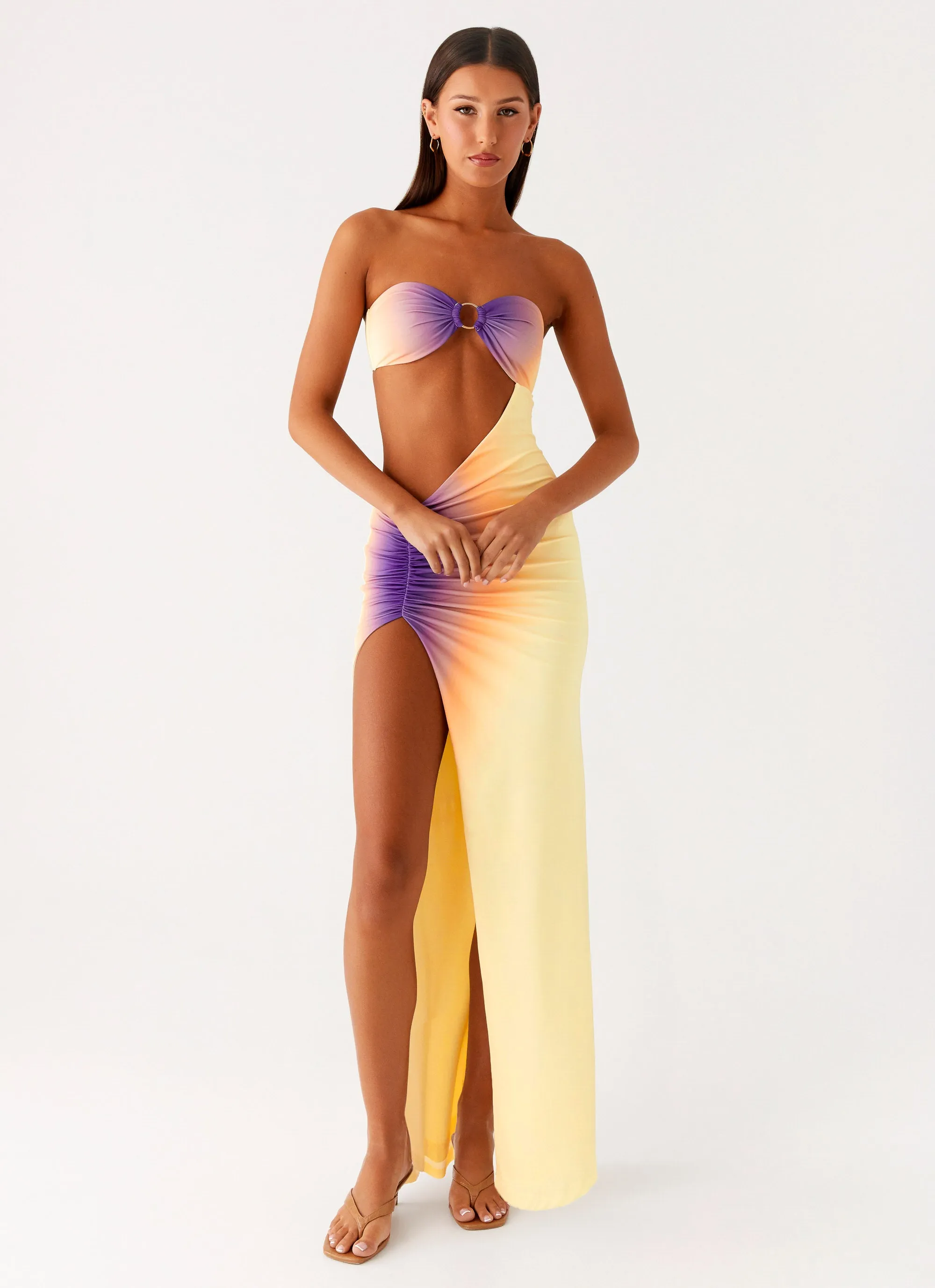 Ellisah Ombre Maxi Dress - Sunrise Ombre Silky-Feel Daily Favorite