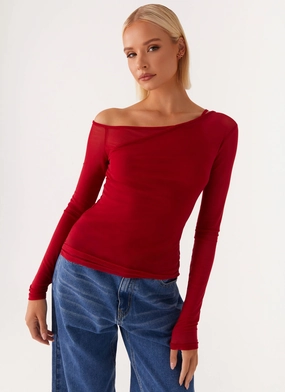 Elodie Top - Red Thermal Insulation Tech Modular Pocket Layout