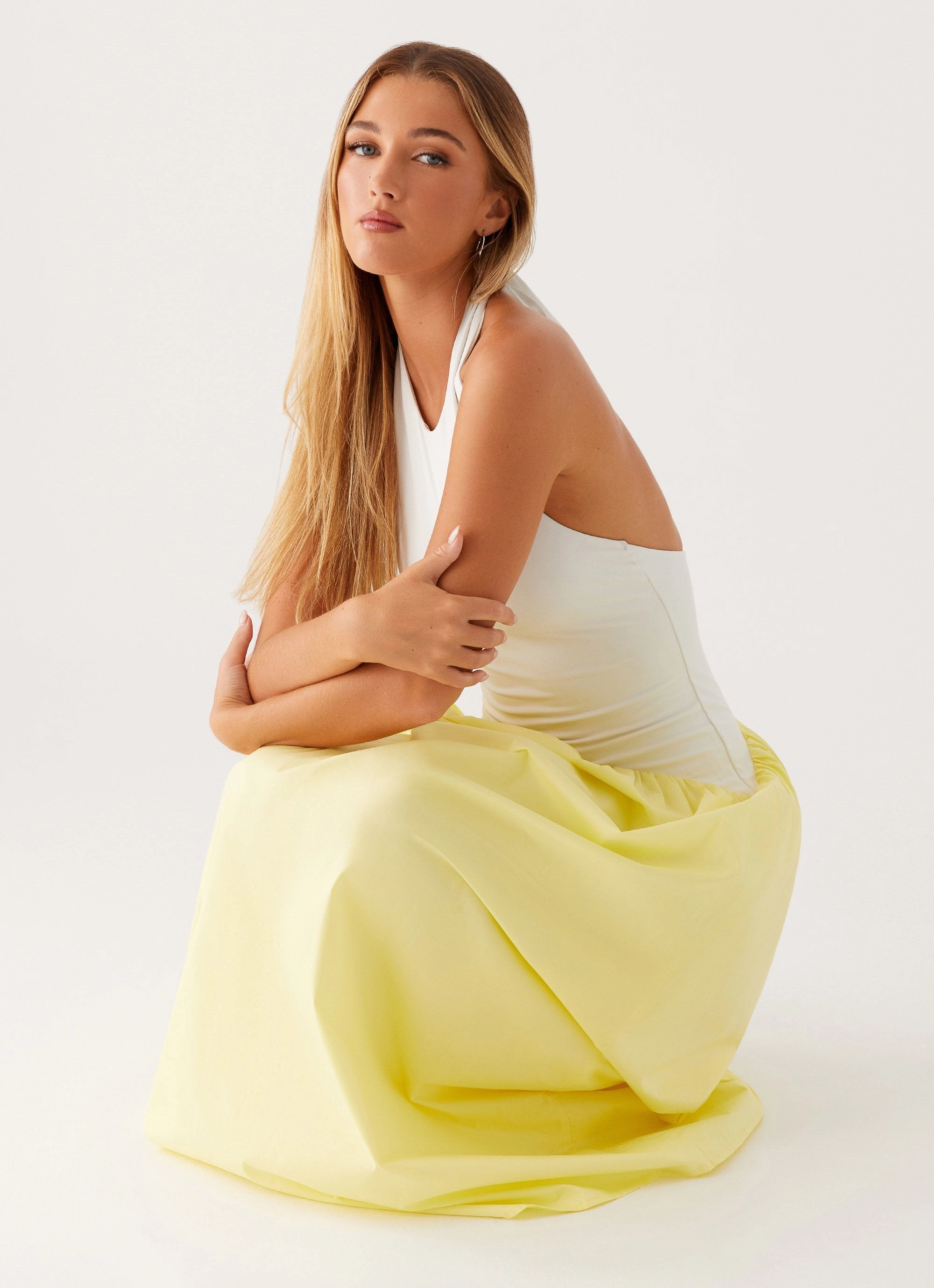 Unisex Option Inner Feel Elora Maxi Dress - Yellow Spliced