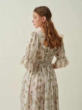 Tear Resistant Elowen 27 | Lace Linen dress gown ( 2 way to wear )